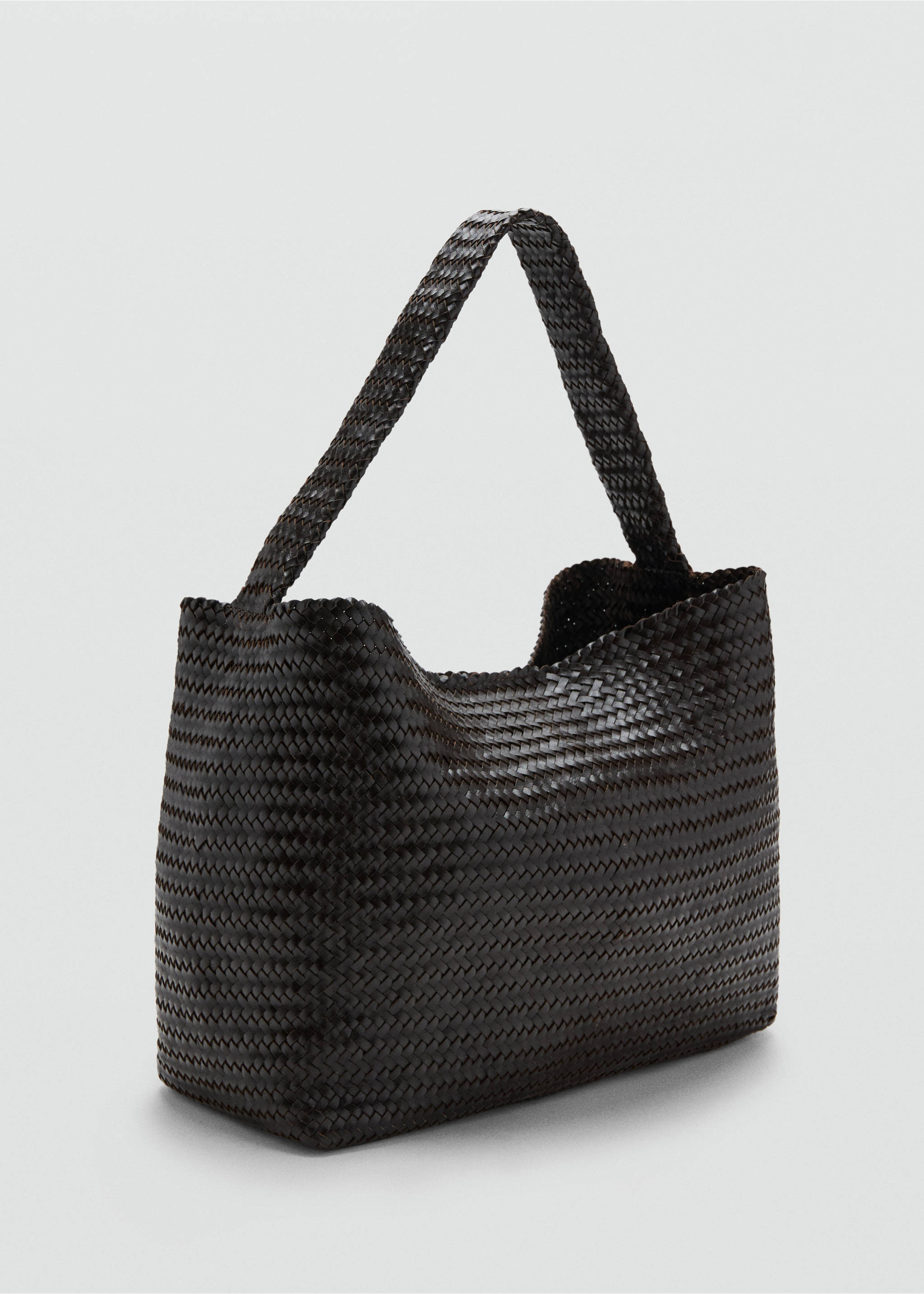 Braided bucket bag - Medium plane, Chocolate. Ref: 27045975-00.