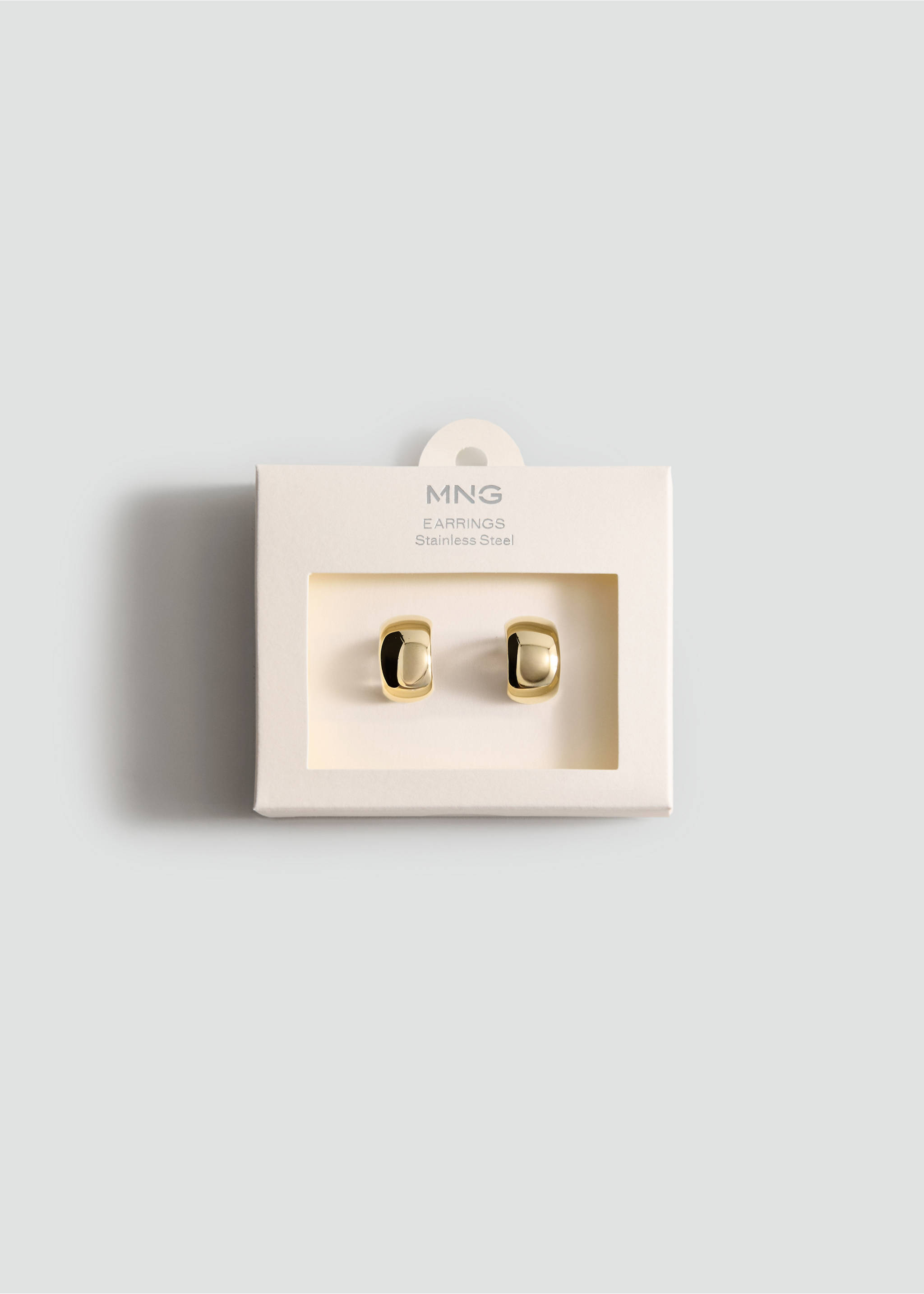 Embossed stainless steel earrings - Details of the article 1, Gold. Ref: 27045976-00.