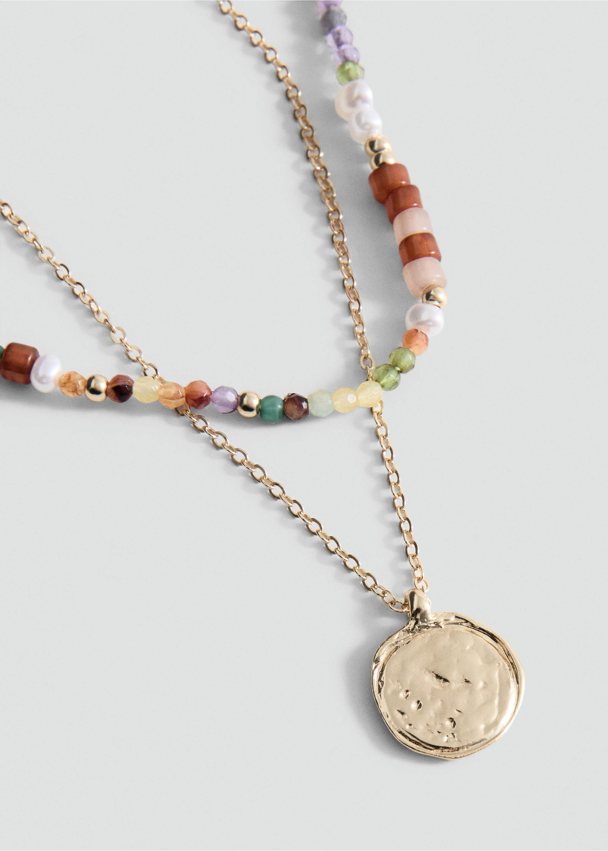 Set 2 combined necklaces - Medium plane, Gold. Ref: 27045978-00.