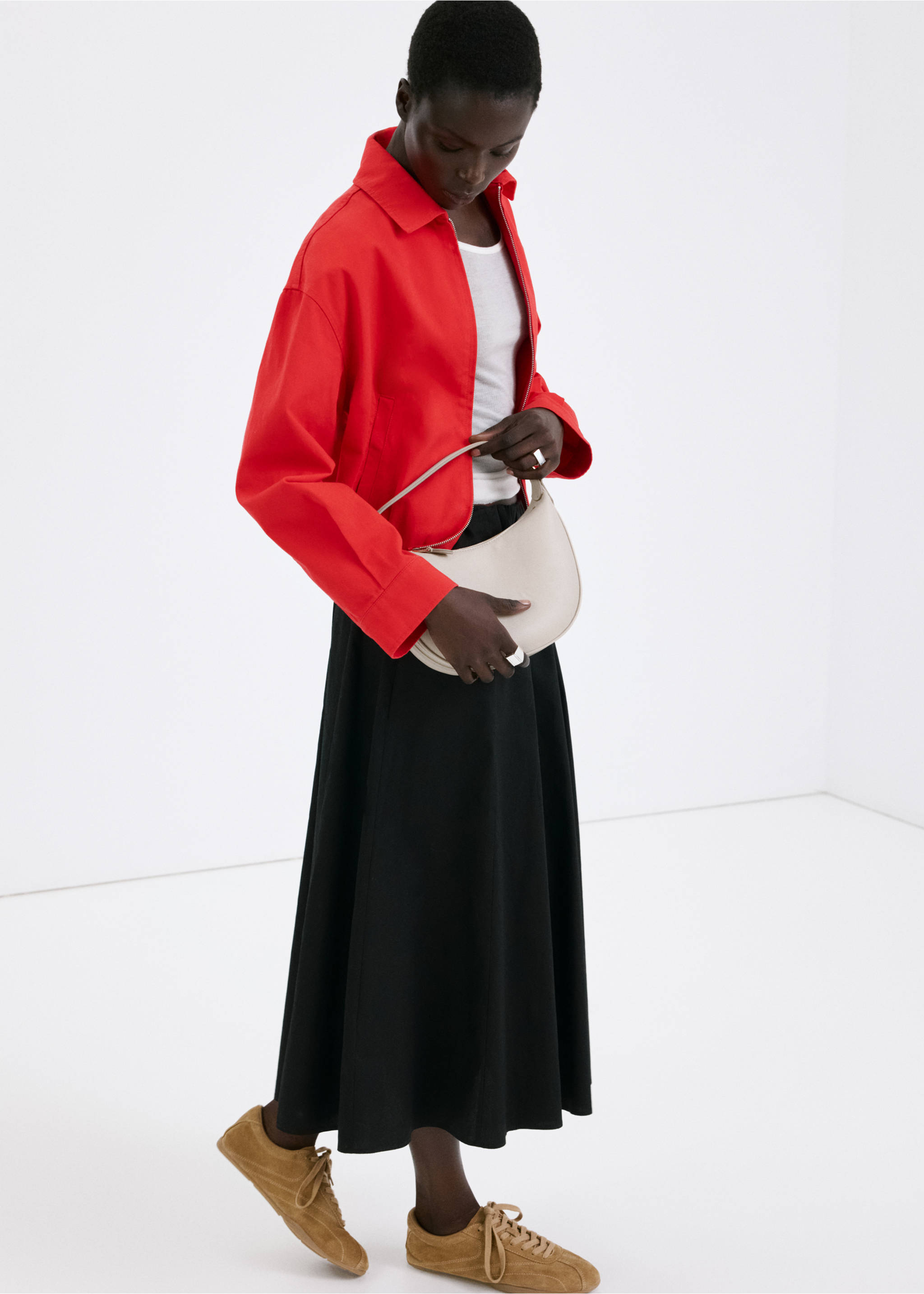 Oval hand bag - General plane, Off White. Ref: 27045981-00.