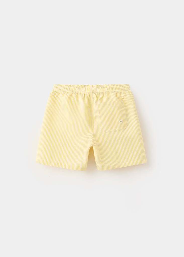 Seersucker striped swimsuit — Yellow