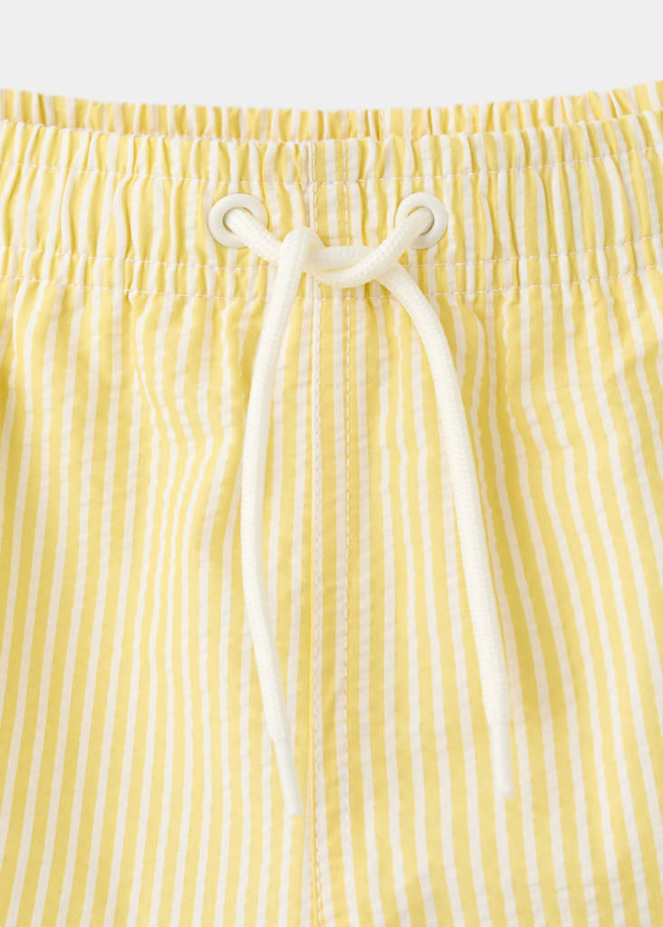 Seersucker striped swimsuit — Yellow