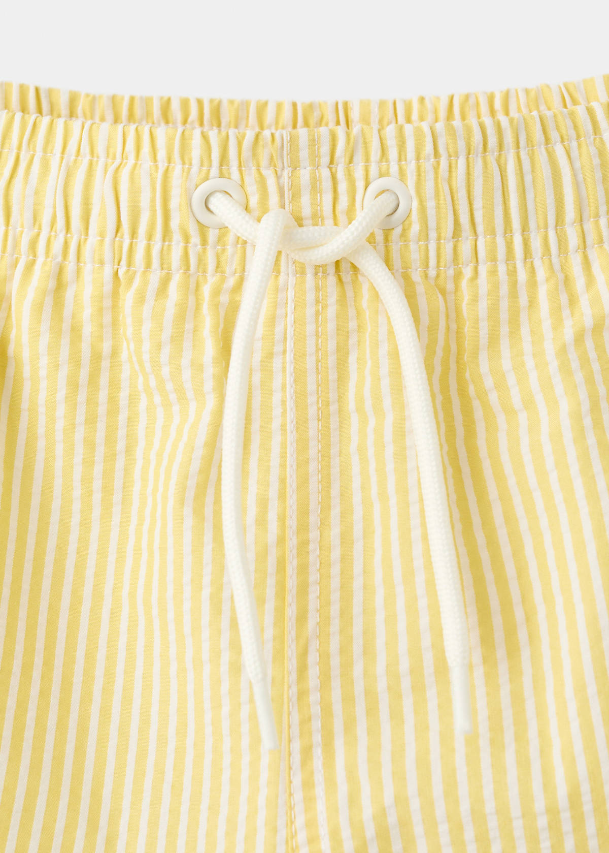 Seersucker striped swimsuit — Yellow