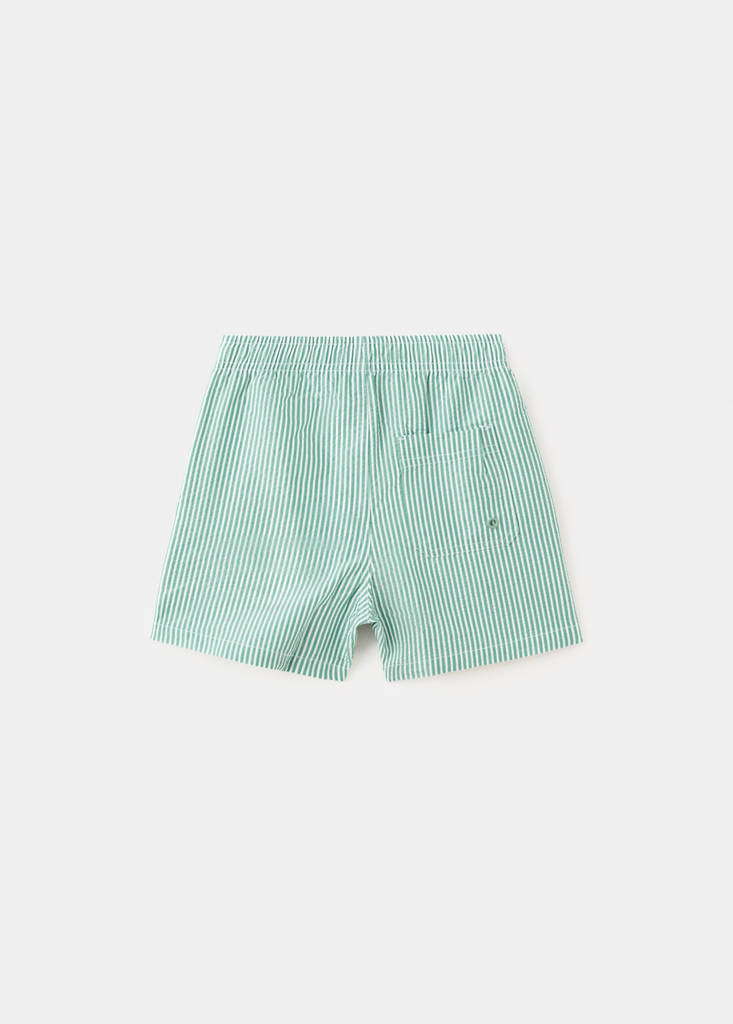 Seersucker striped swimsuit — Green