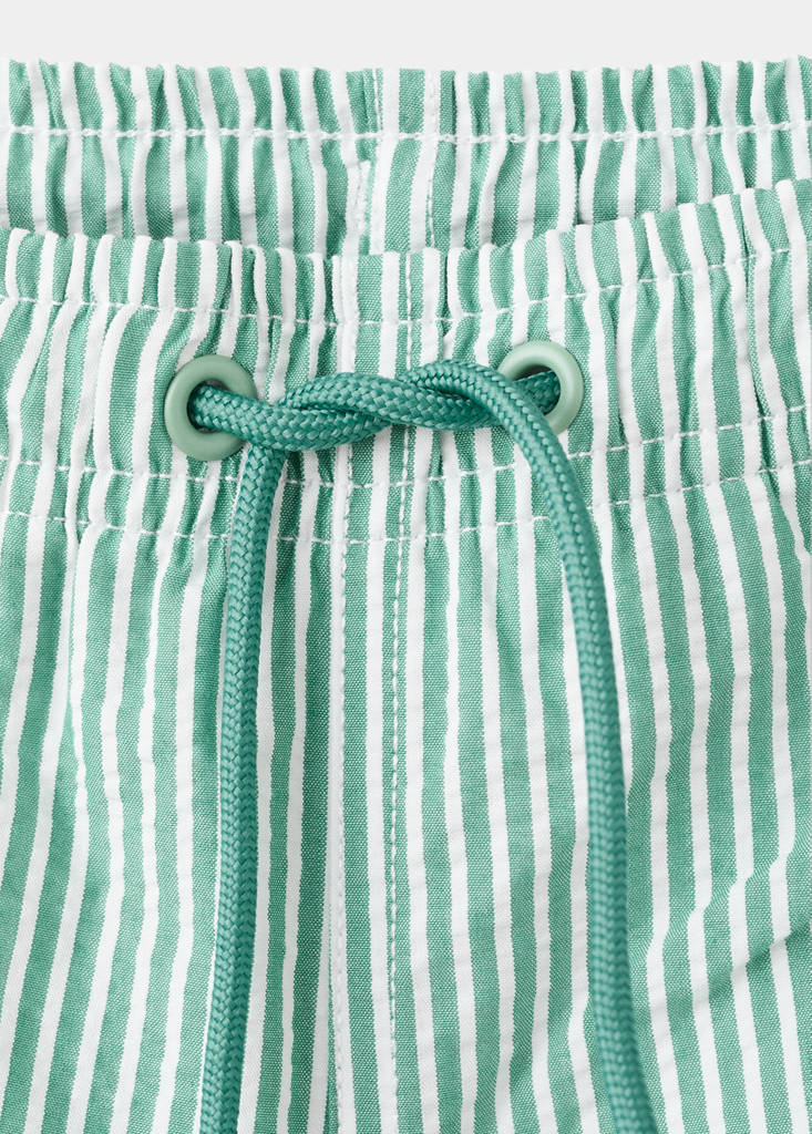 Seersucker striped swimsuit — Green