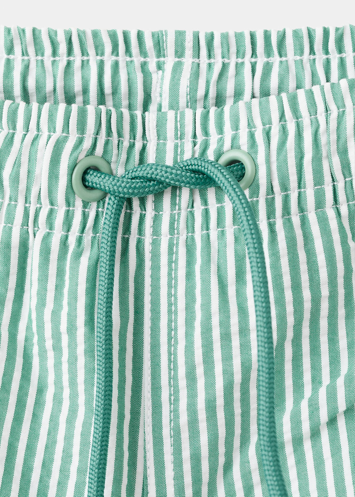 Seersucker striped swimsuit — Green