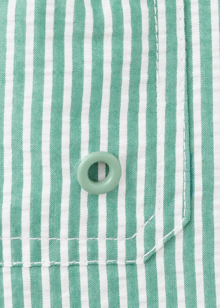 Seersucker striped swimsuit — Green