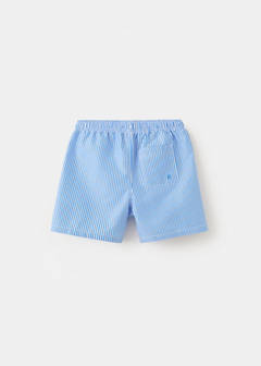 Seersucker striped swimsuit — Blue 10