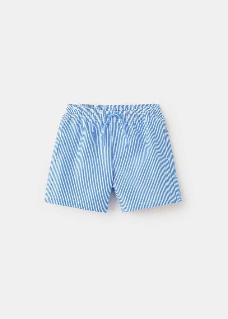 Seersucker striped swimsuit — Blue