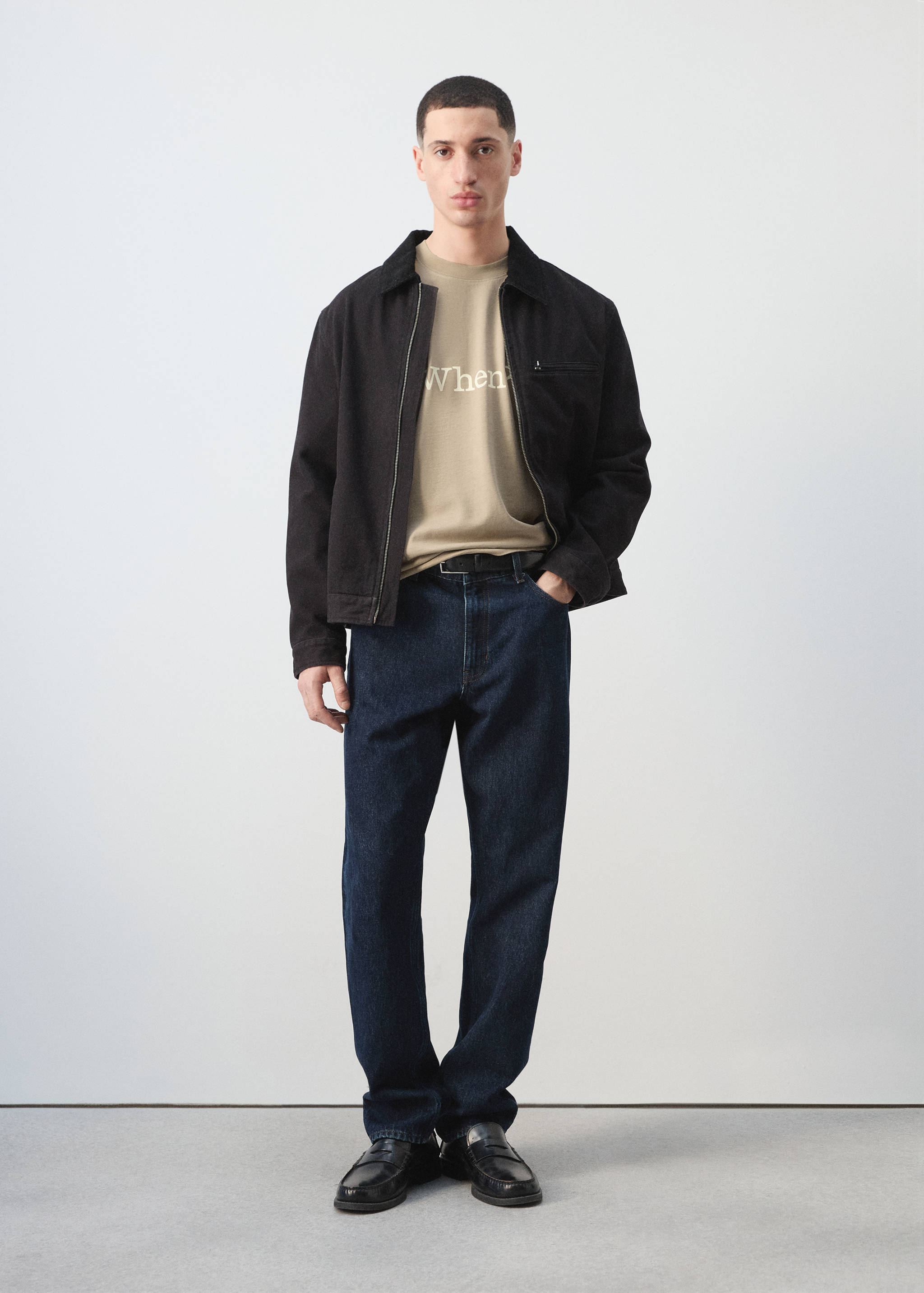 Футболка 100% хлопок с принтованным текстом - Общий план