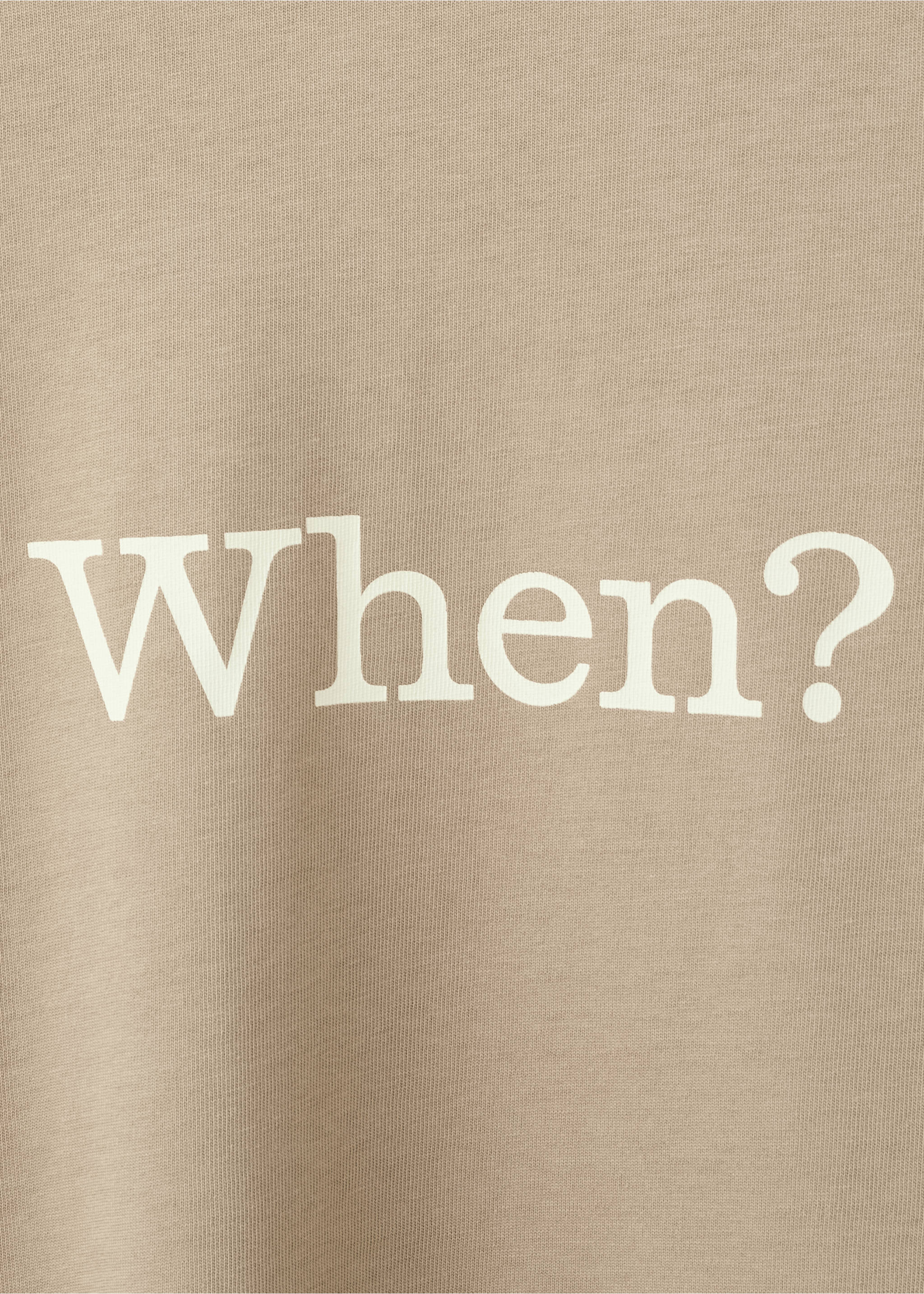 Camiseta 100% algodón estampado texto - Detalle del artículo 0, Beige. Ref: 27045990-00.