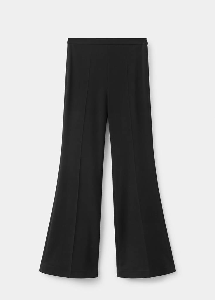 High-waist flared trousers — Black