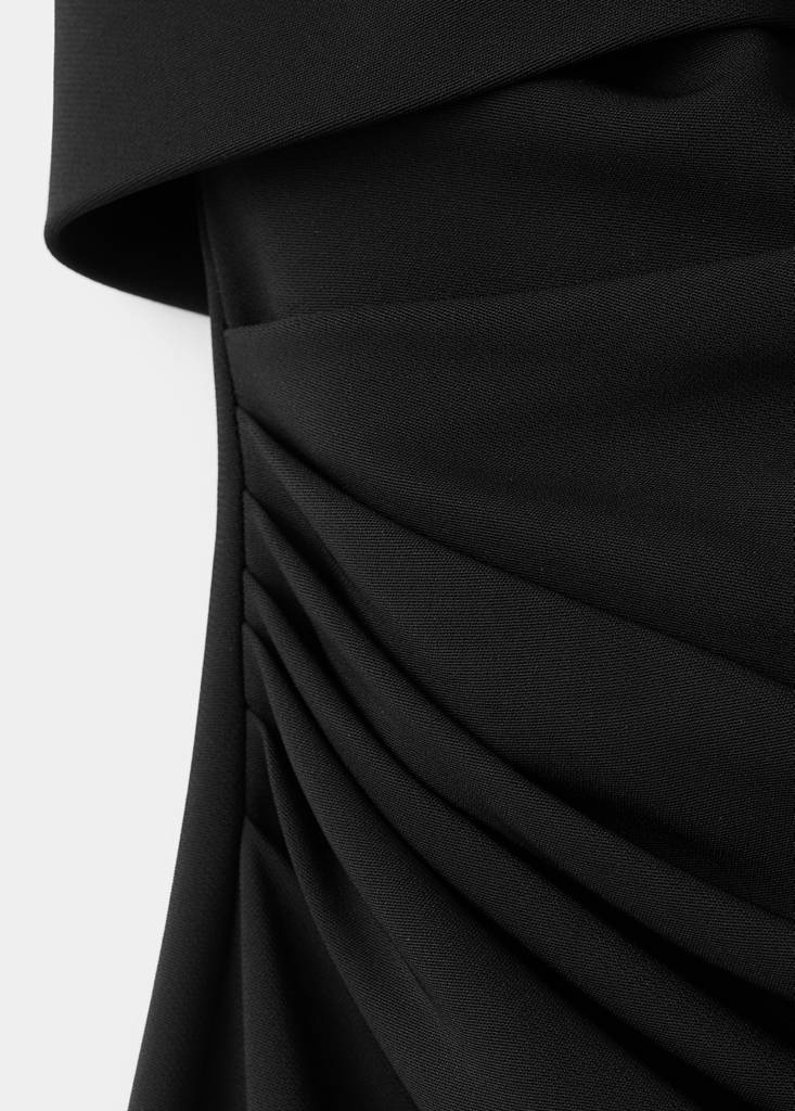 Strapless dress with metallic buckle — Black