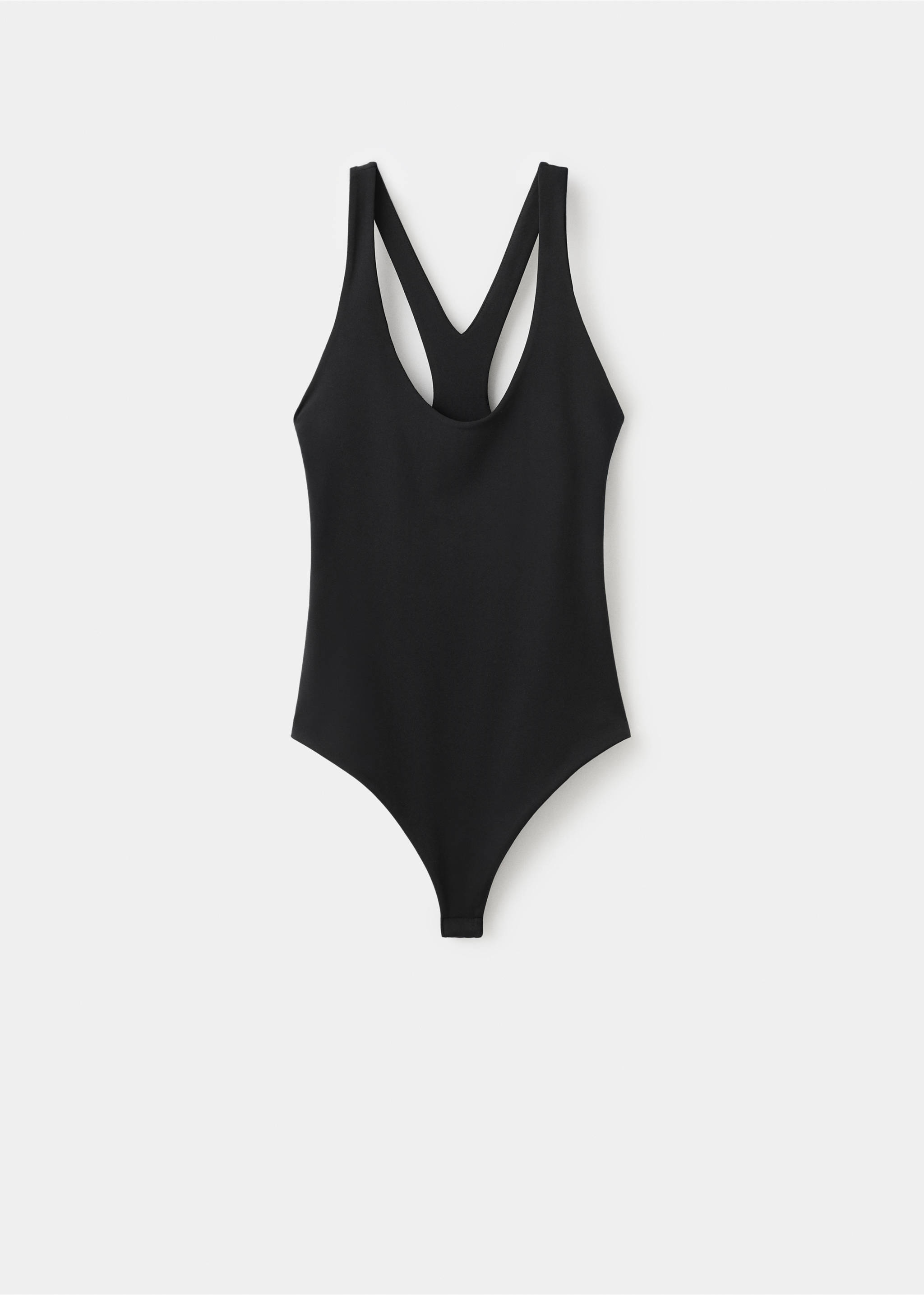 Fitted bodysuit with open back - Article without model, Black. Ref: 27045996-00.