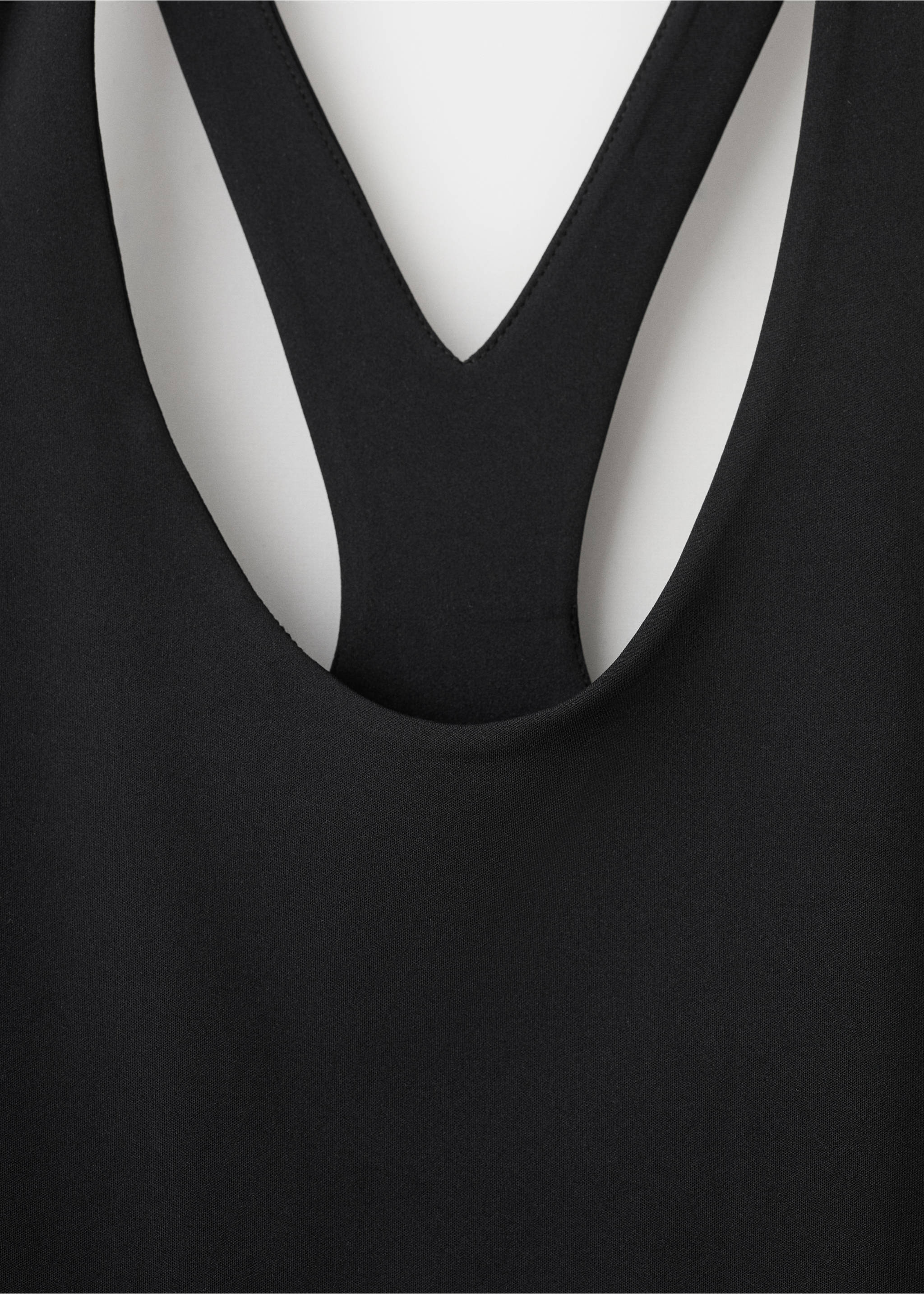 Fitted bodysuit with open back - Details of the article 0, Black. Ref: 27045996-00.