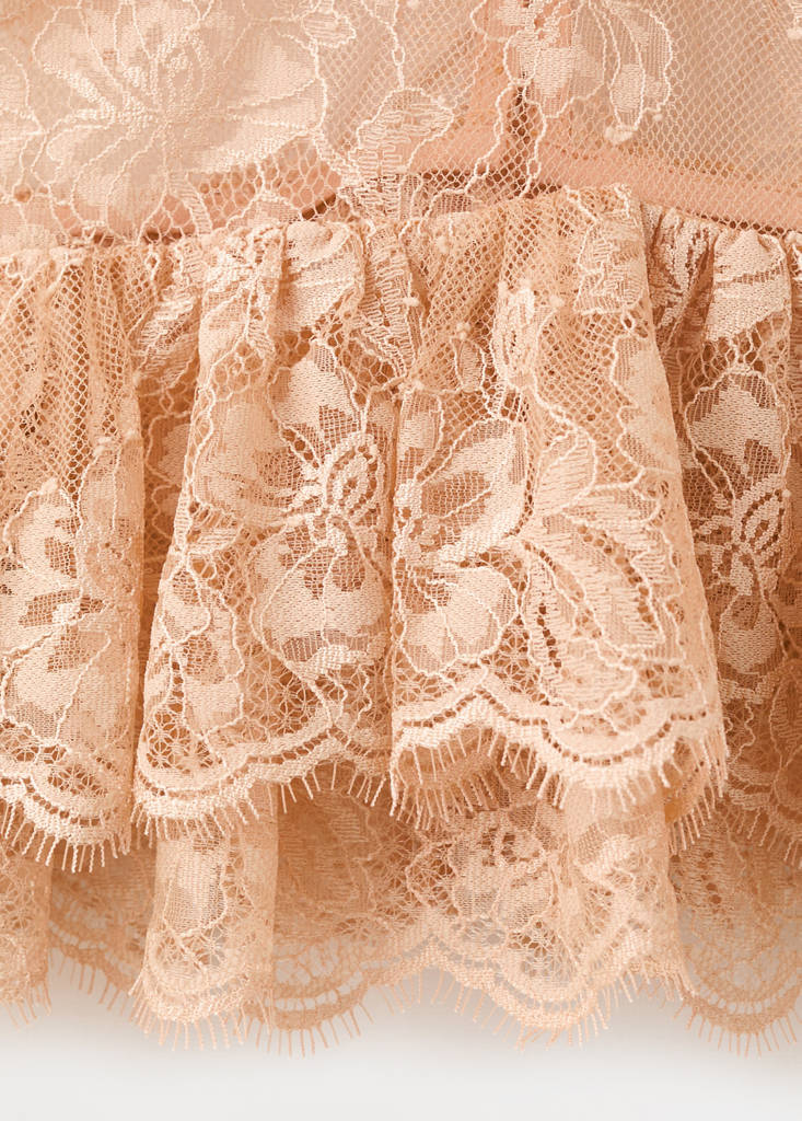 Ruffles lace top — Beige