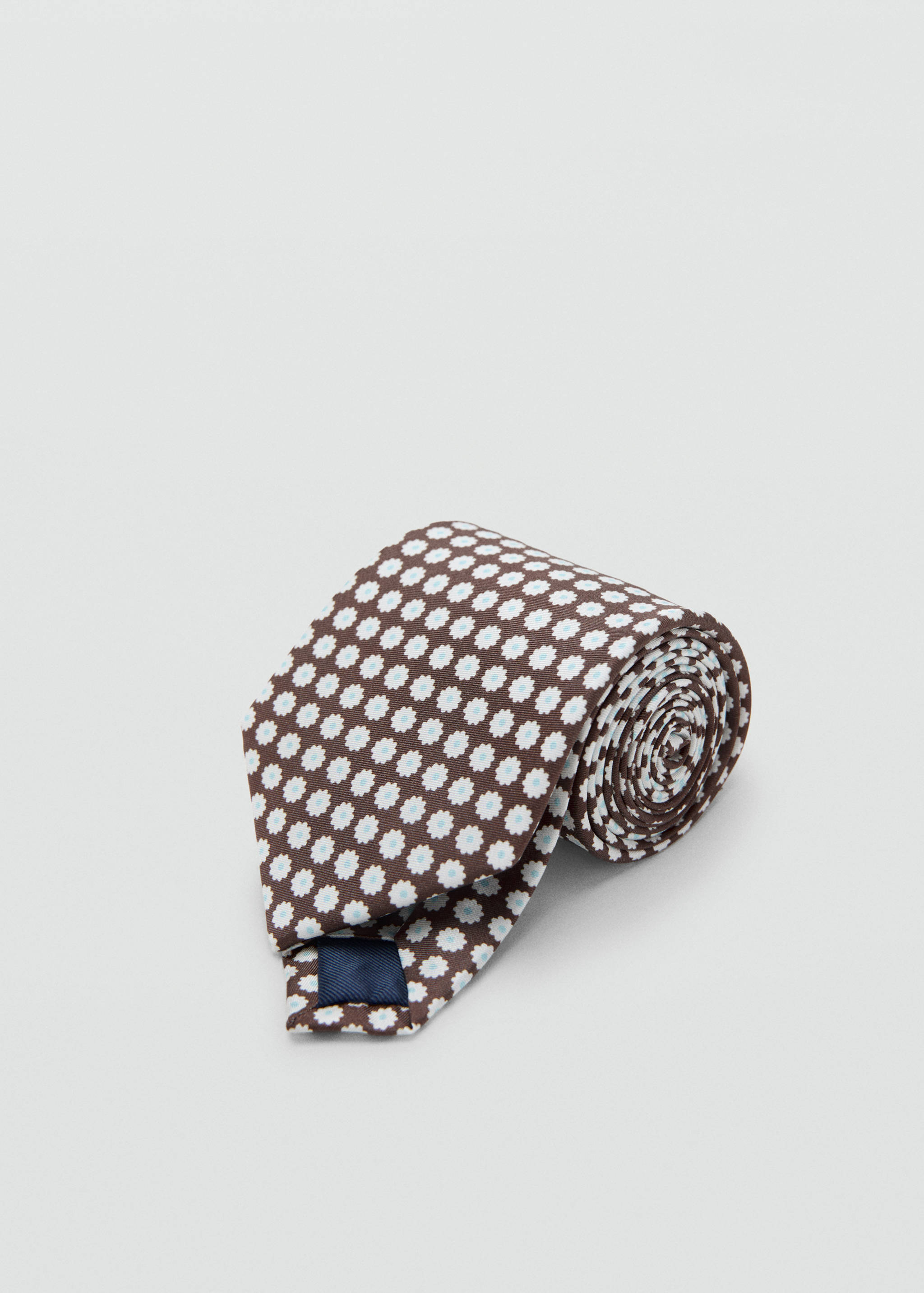 100% silk tie with floral print - Medium plane