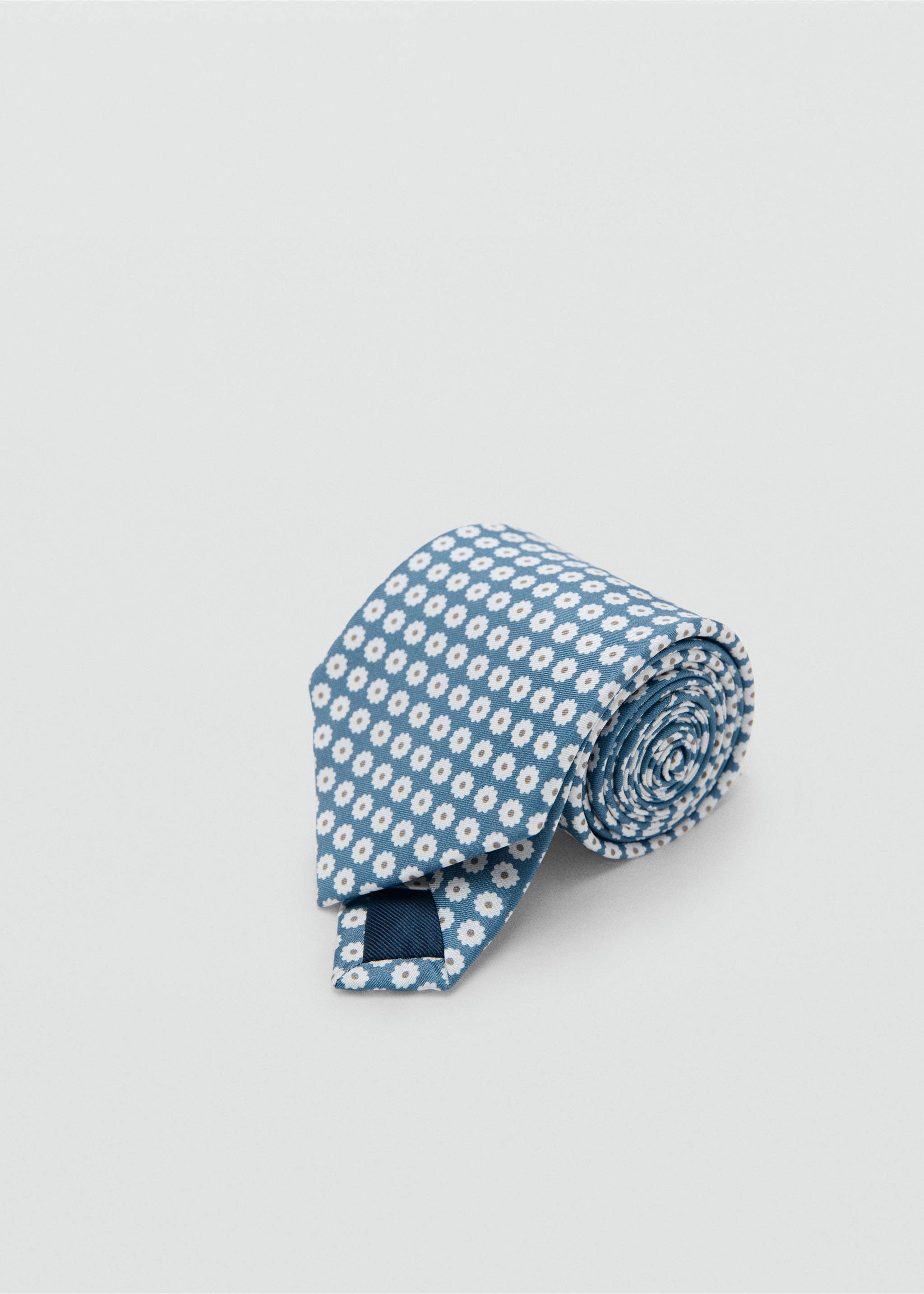 100% silk tie with floral print - Medium plane, Sky Blue. Ref: 27045999-00.