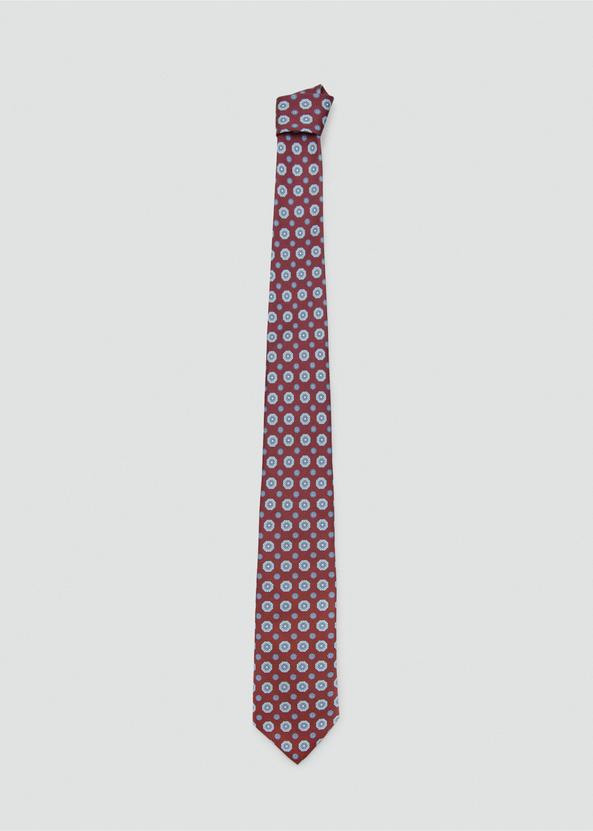100% silk patterned tie - Article without model, Burgundy. Ref: 27046000-00.