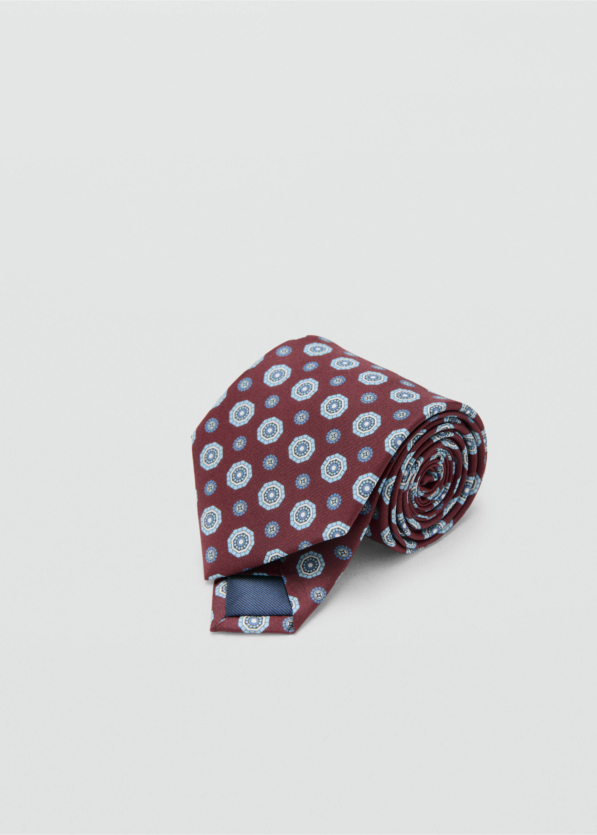 100% silk patterned tie - Medium plane, Burgundy. Ref: 27046000-00.