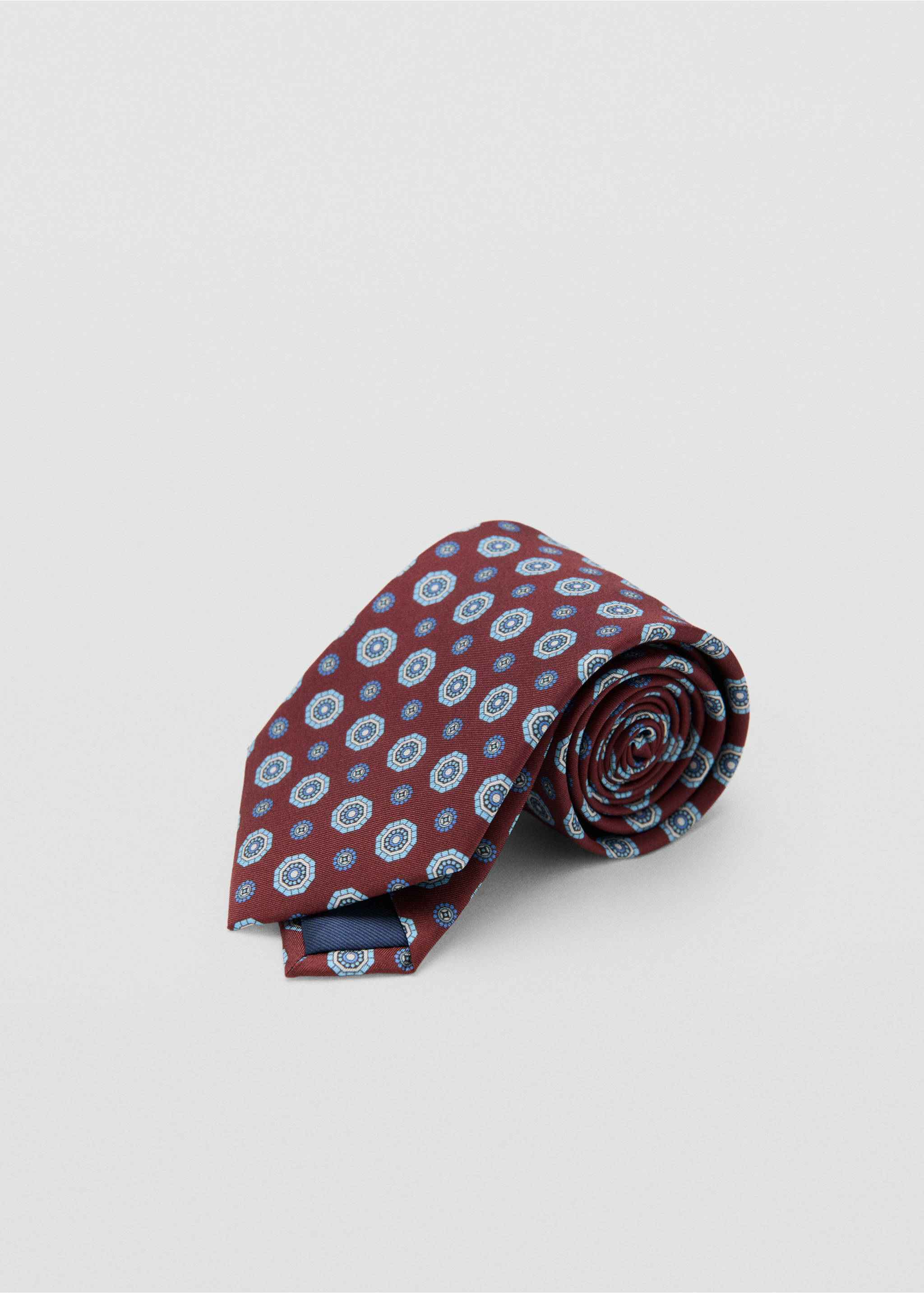100% silk patterned tie - Details of the article 1, Burgundy. Ref: 27046000-00.