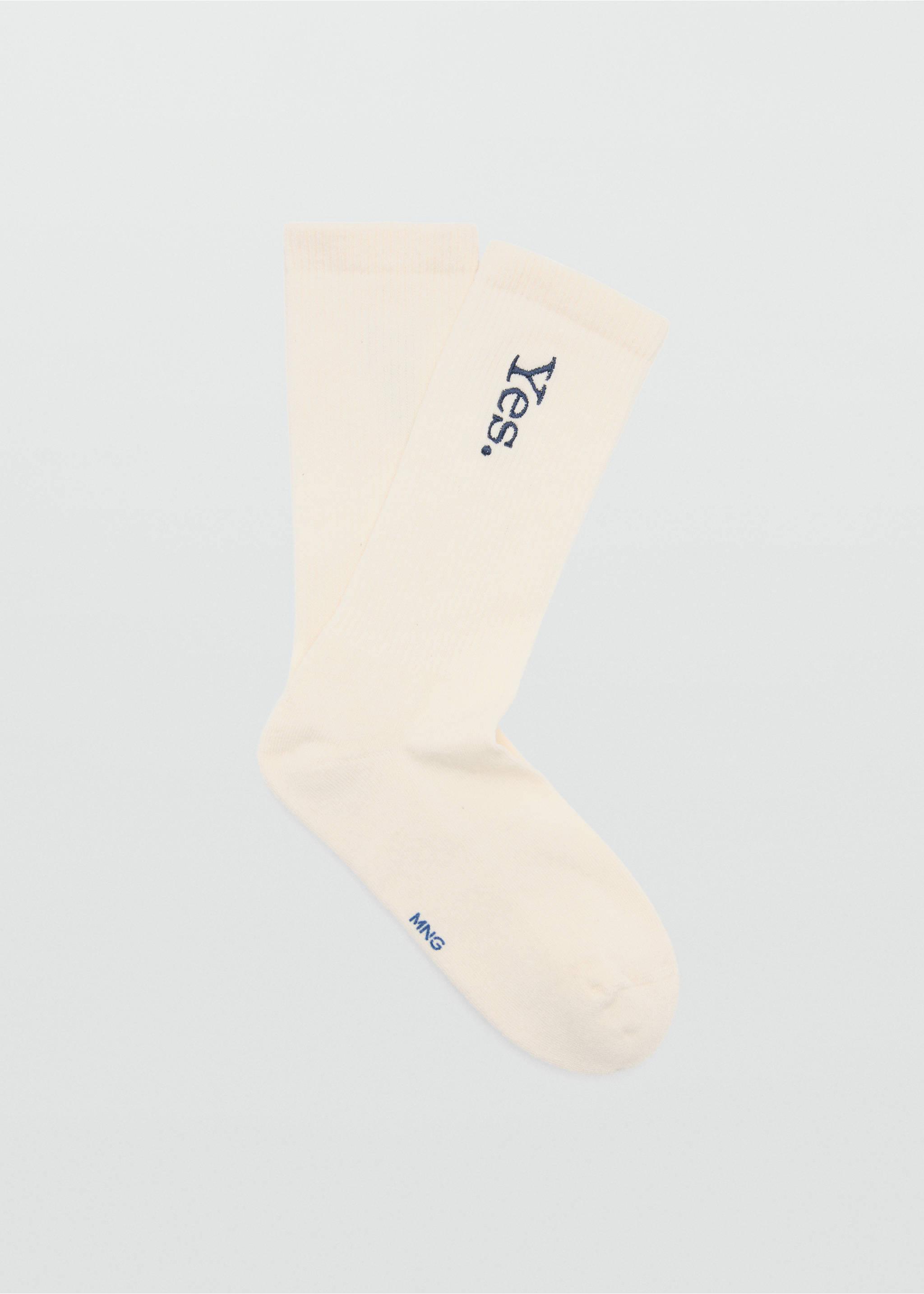 Embroidered cotton socks - Article without model, Off White. Ref: 27046003-00.