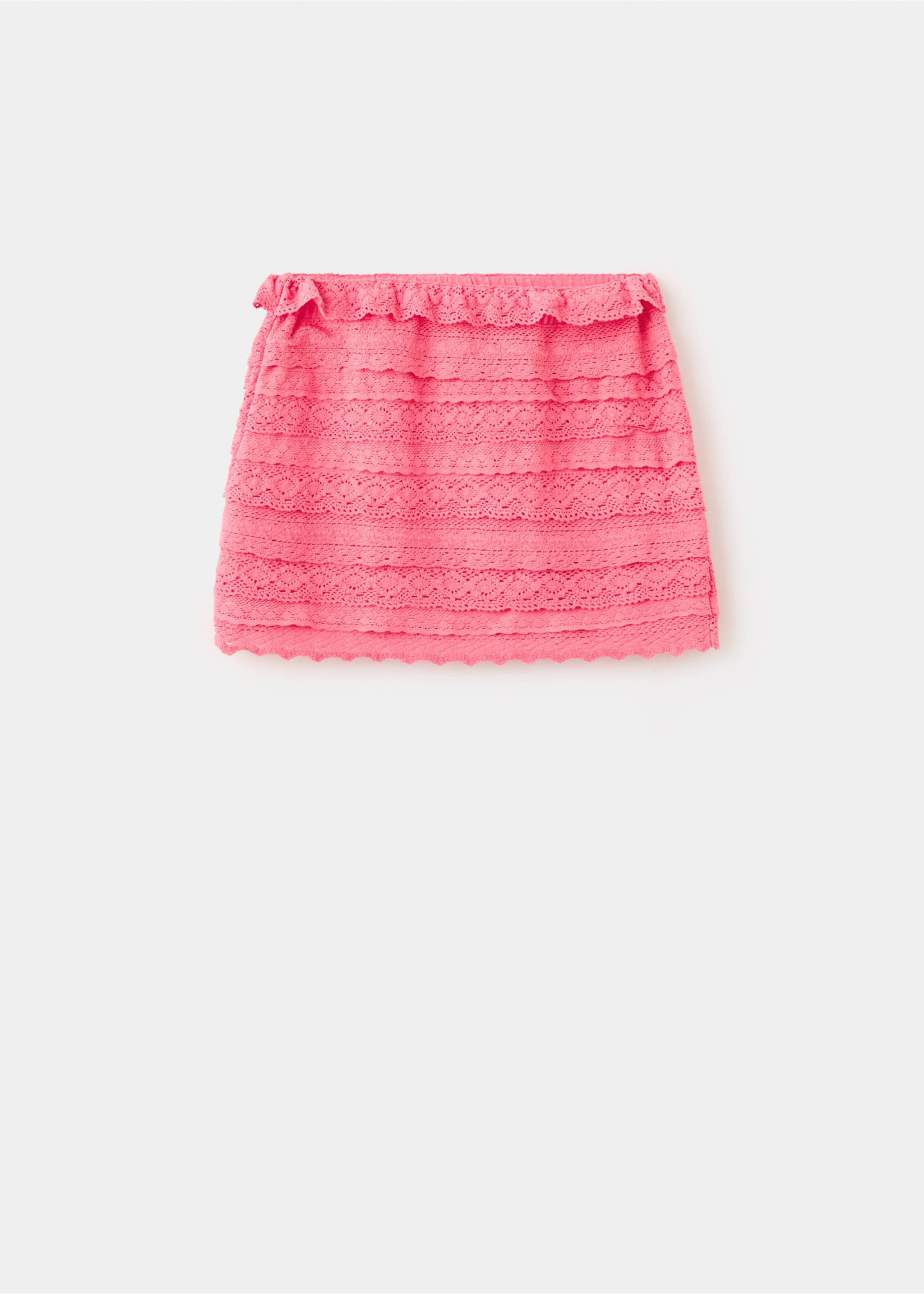 Crochet ruffle skirt - Article without model, Coral Red. Ref: 27046338-00.