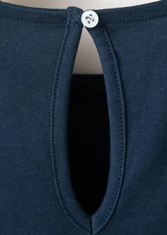 Ruffle top with embroidered details — Navy 5
