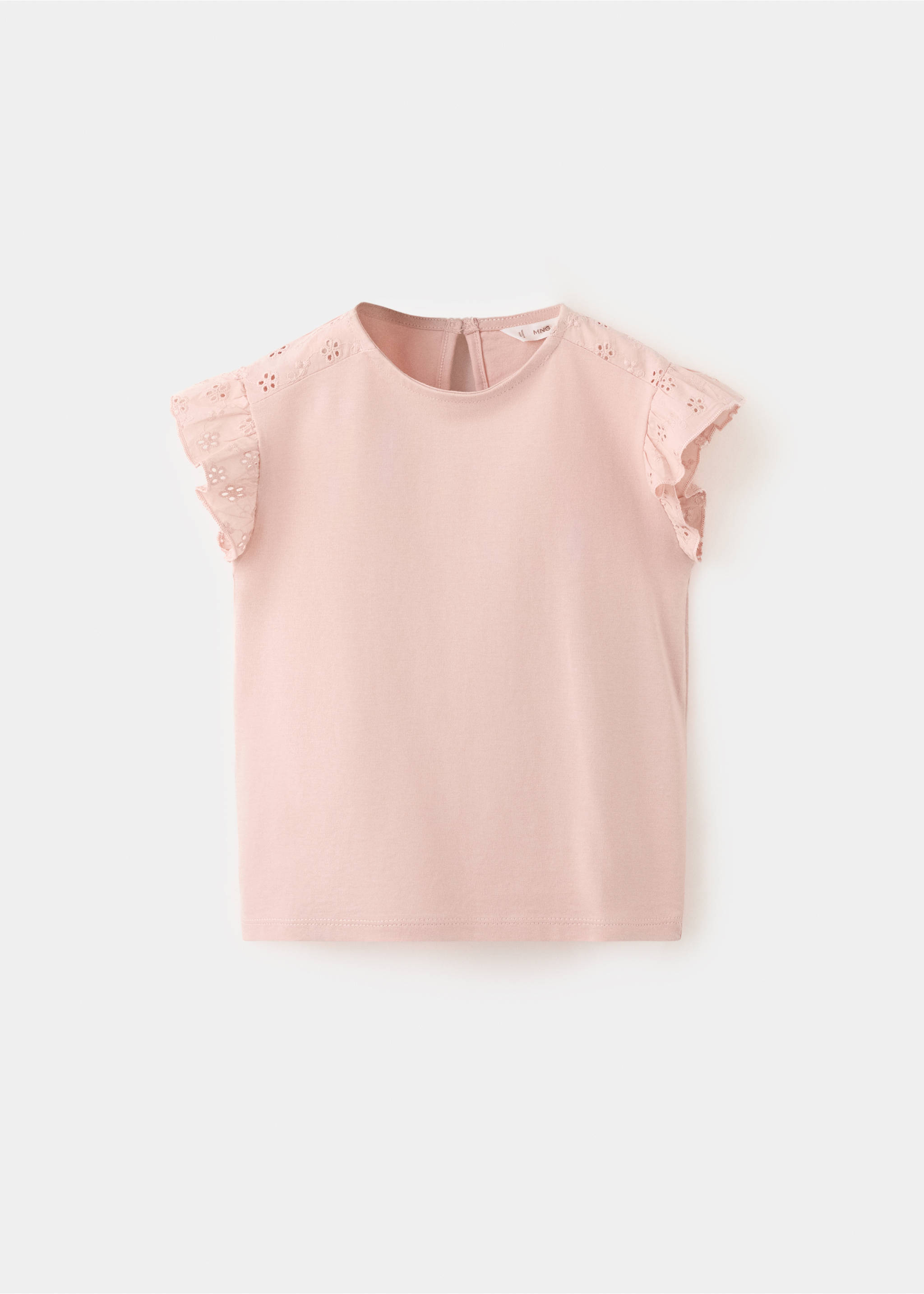 Ruffle top with embroidered details - Article without model, Pink. Ref: 27046339-00.