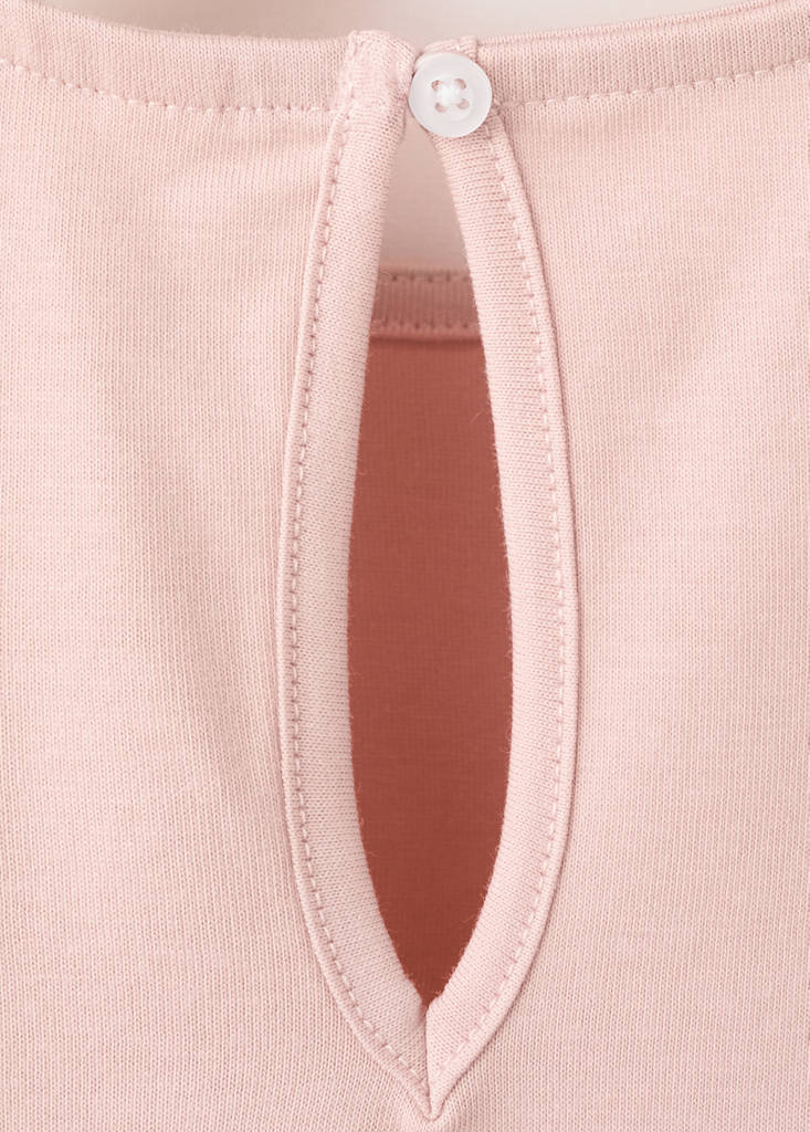 Ruffle top with embroidered details — Pink