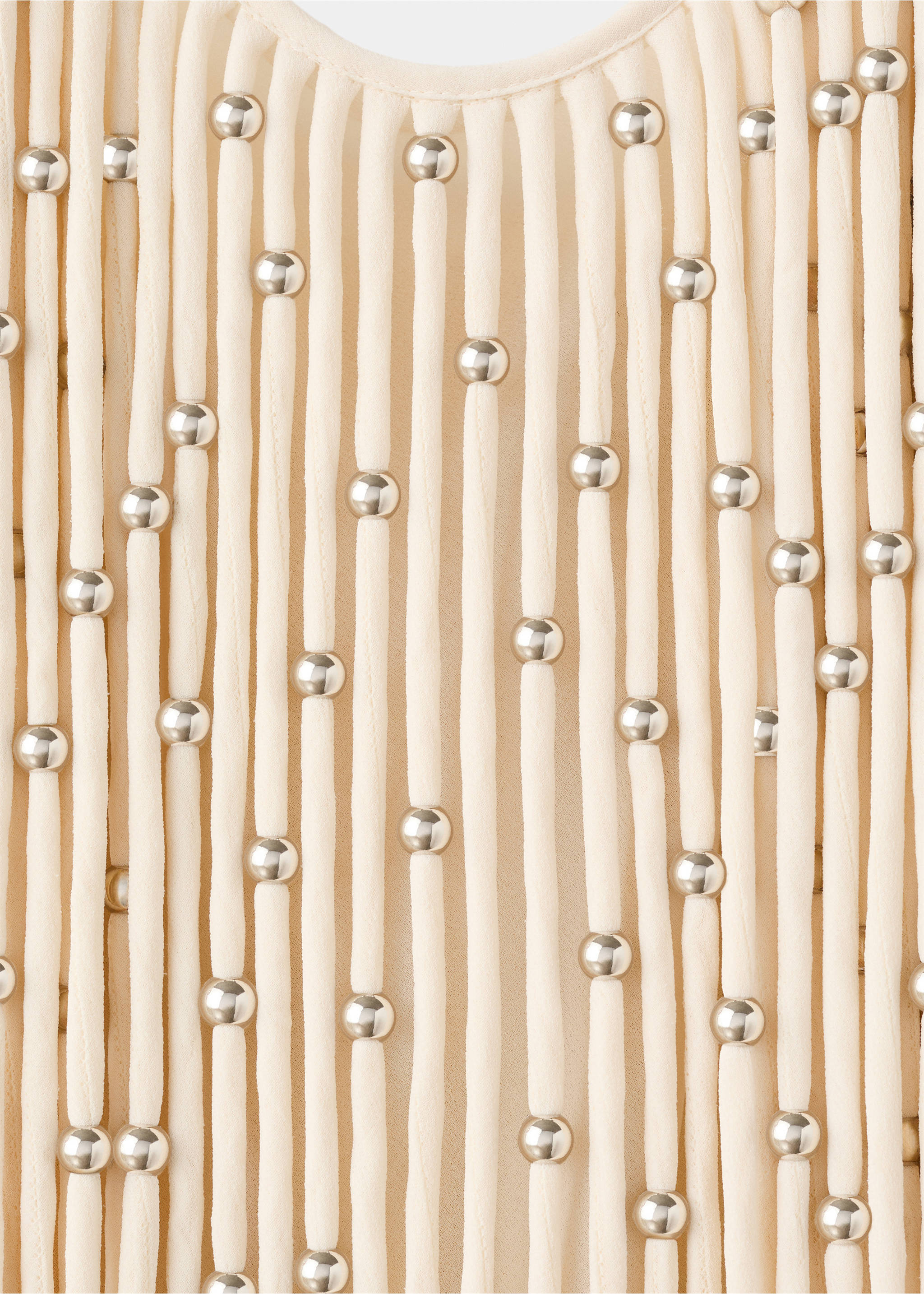 Long dress with sphere tassels - Details of the article 8, Off White. Ref: 27046340-00.