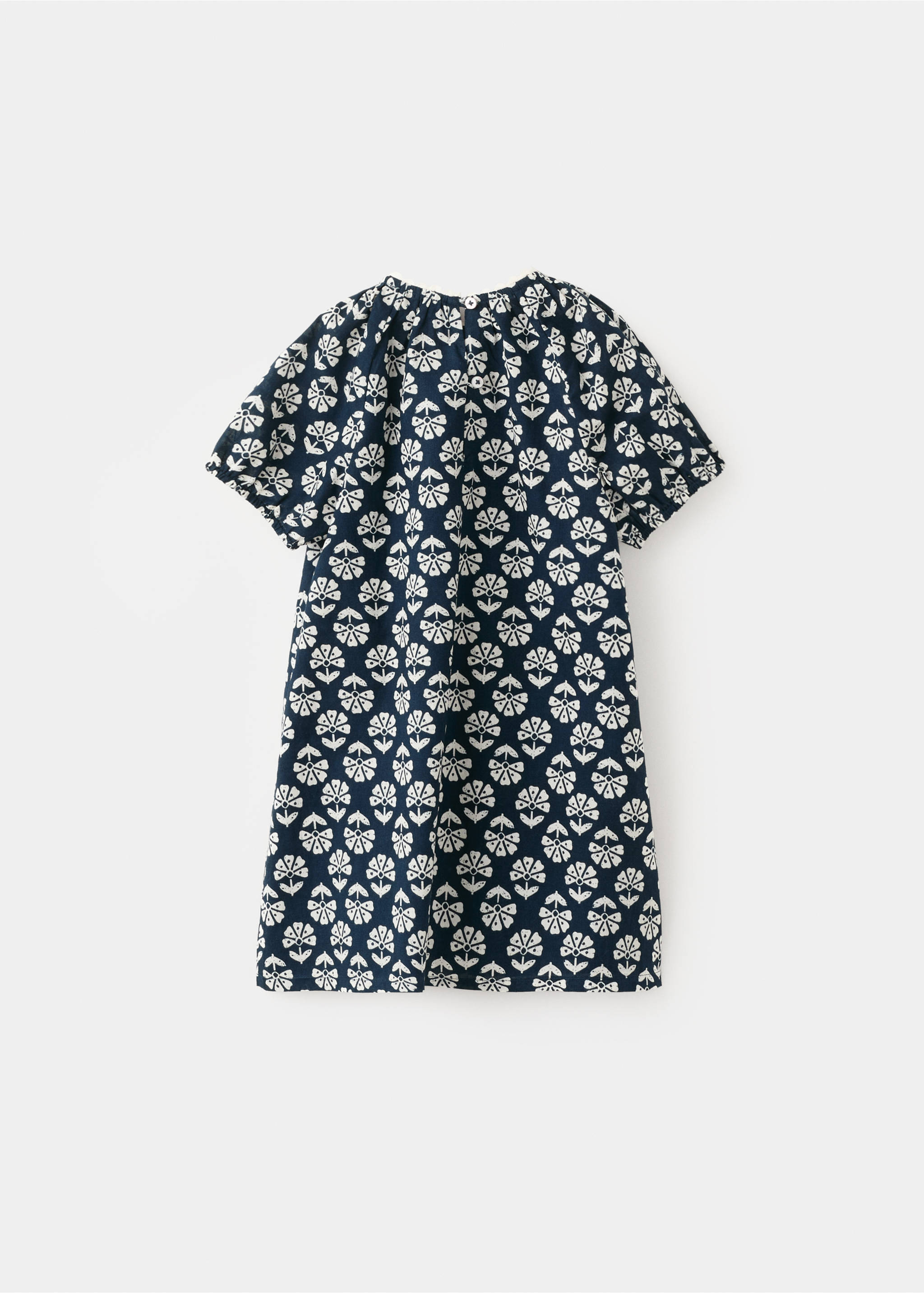 Vestit estampat floral - Revers de l'article, Blau marí. Ref: 27046341-00.