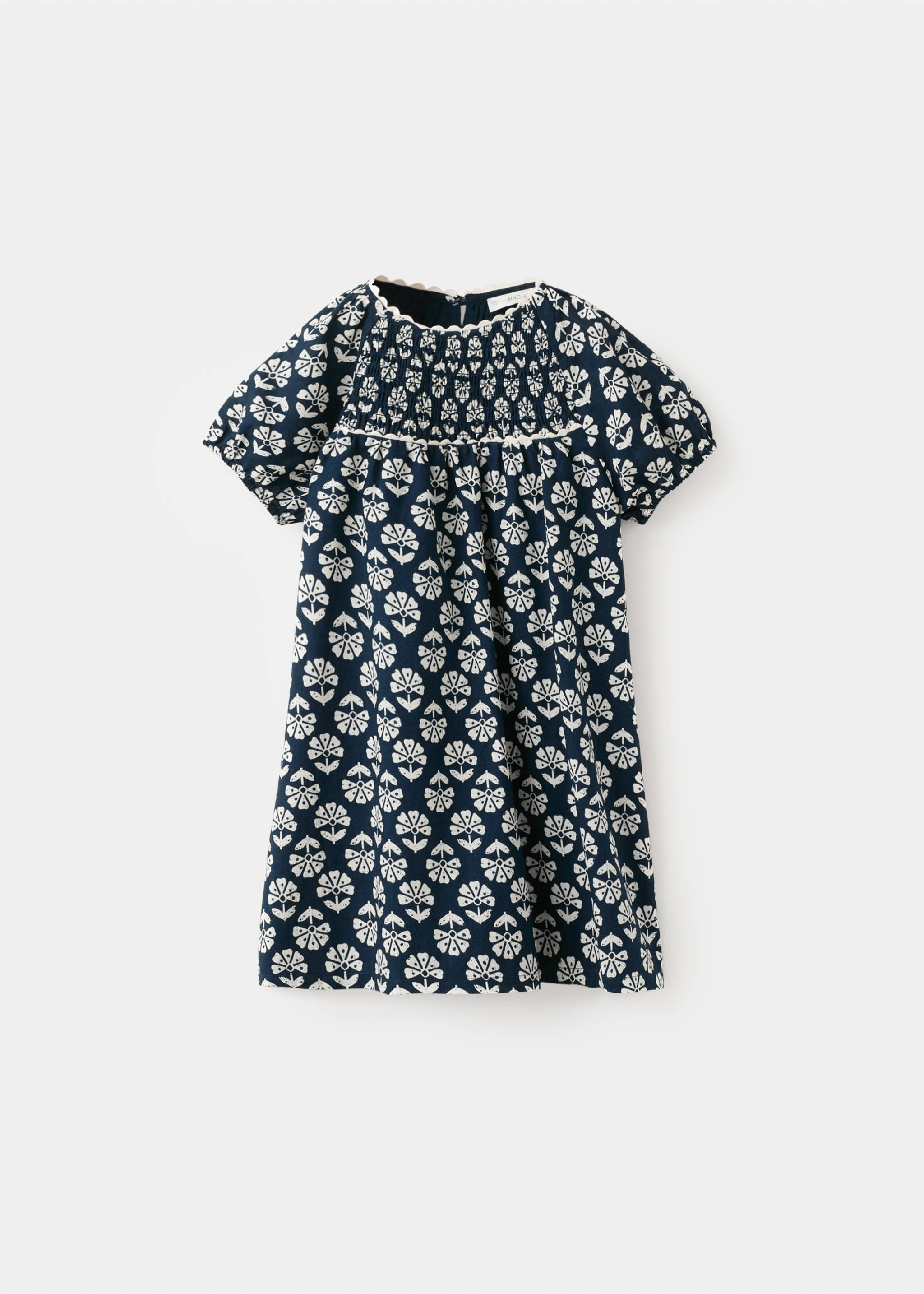 Vestit estampat floral - Article sense model, Blau marí. Ref: 27046341-00.