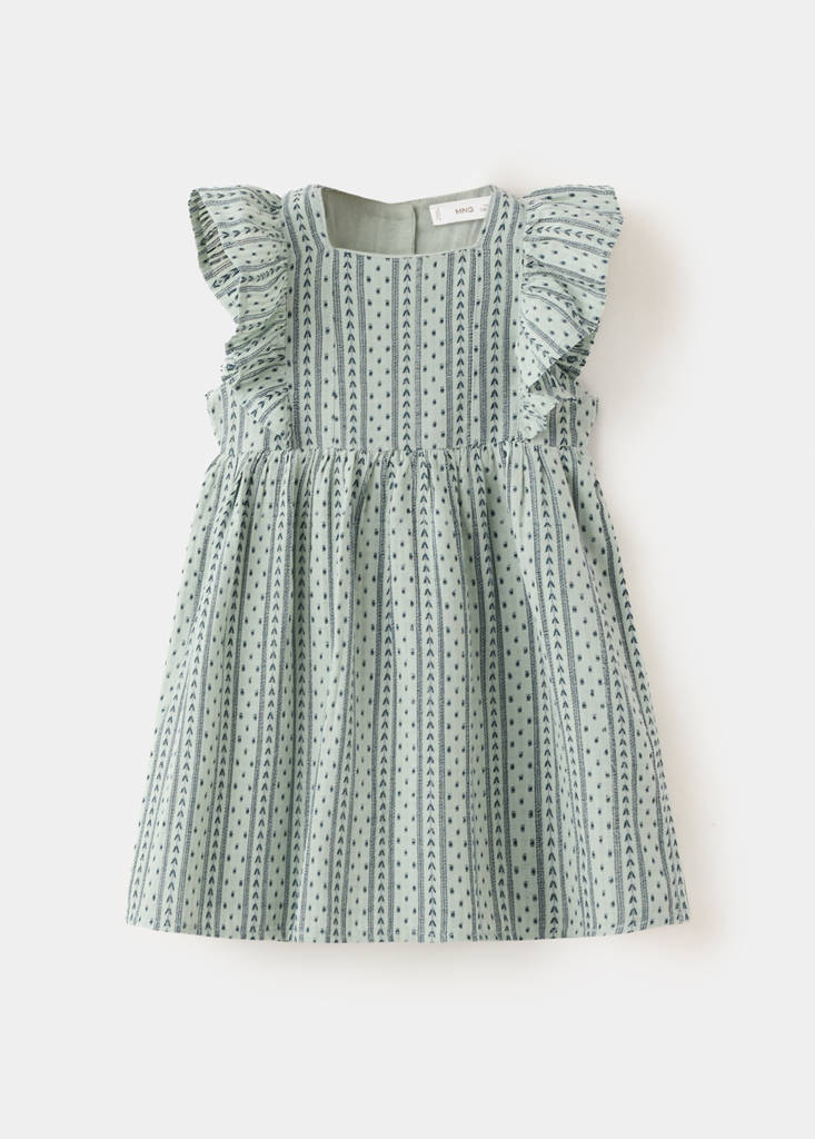 Short dress with frill detail — Pastel Green