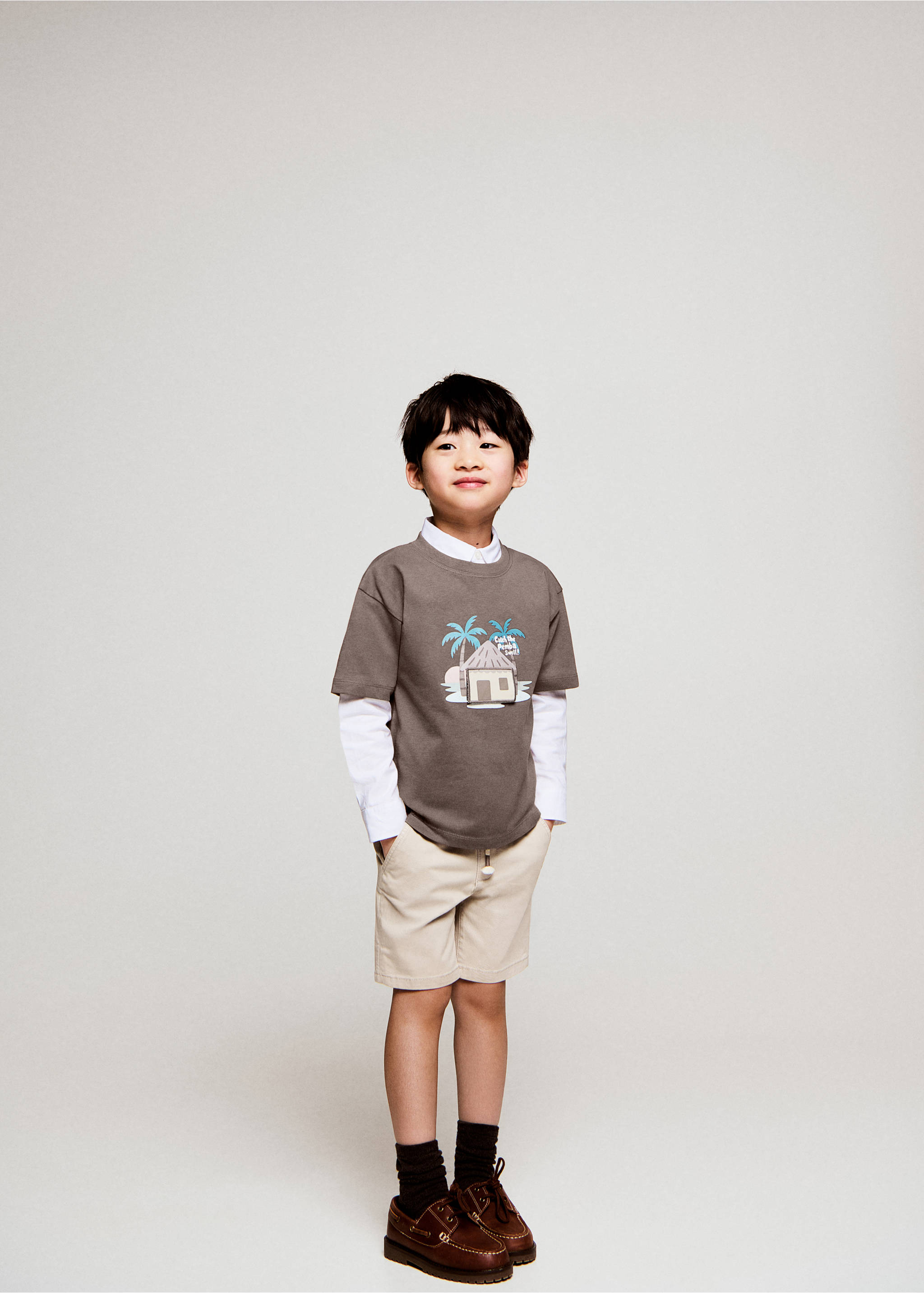 Bermudas algodón cordón - Plano general, Arena. Ref: 27046345-00.