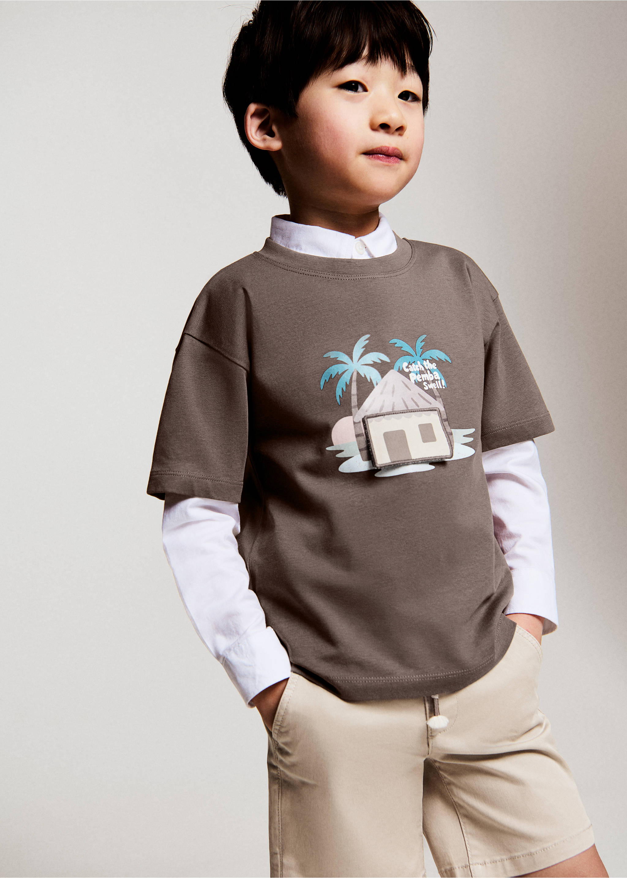 Bermudas algodón cordón - Plano medio, Arena. Ref: 27046345-00.