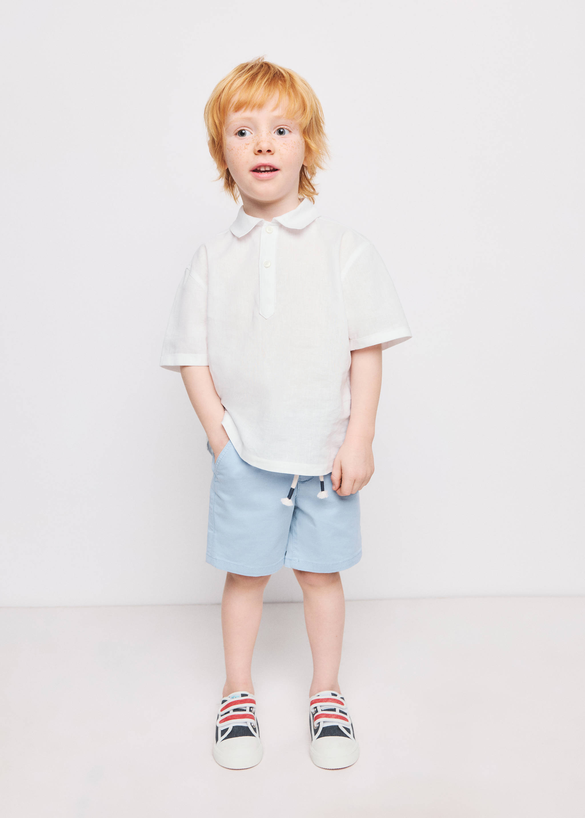 Cotton shorts with drawstring - General plane