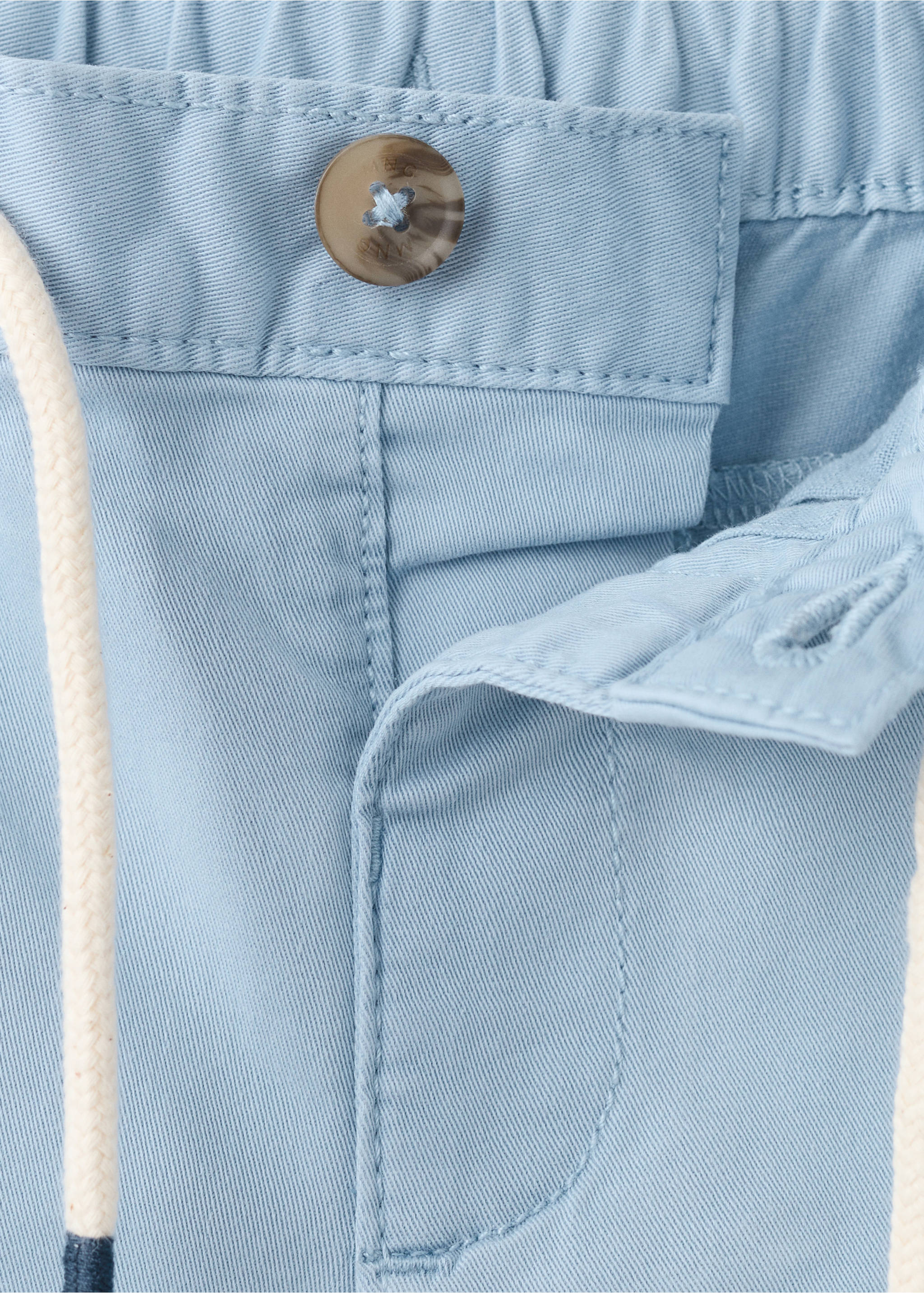 Bermudas algodón cordón - Detalle del artículo 8, Azul celeste. Ref: 27046345-00.