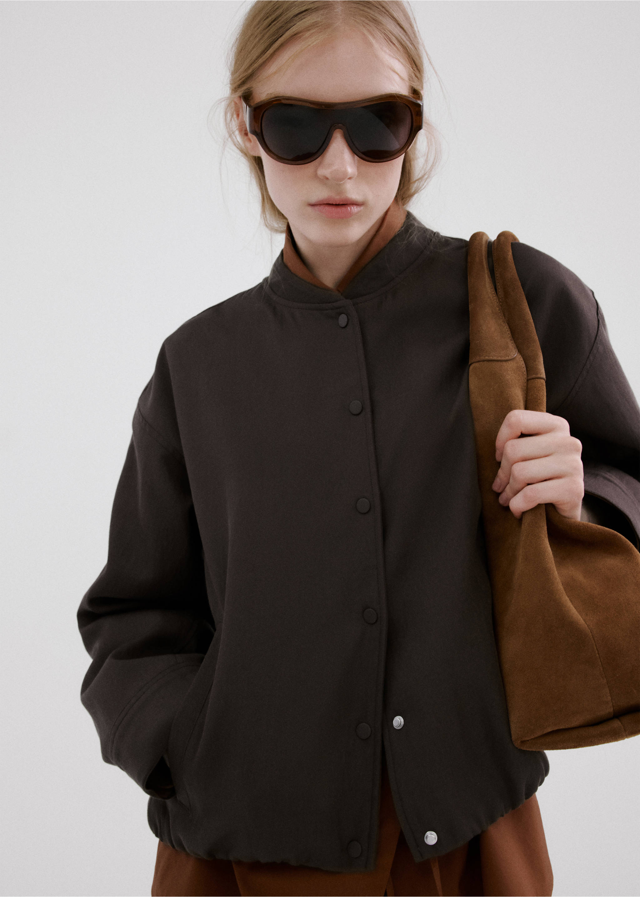 جاكيت جيشي من الليوسيل - تفاصيل المنتج 1, أرجواني. Ref: 27046346-00.