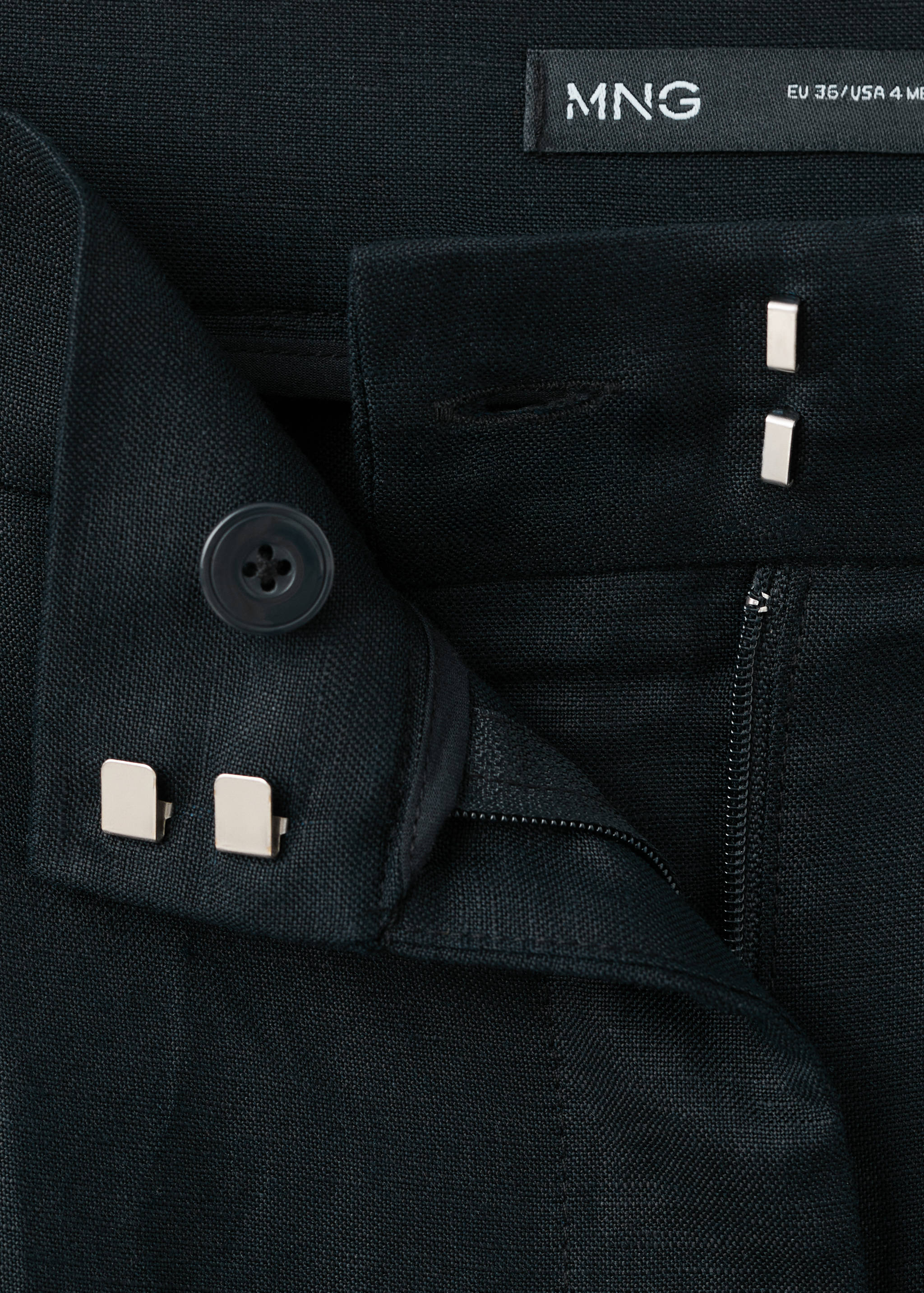Straight-fit linen trousers with pleats - Details of the article 8