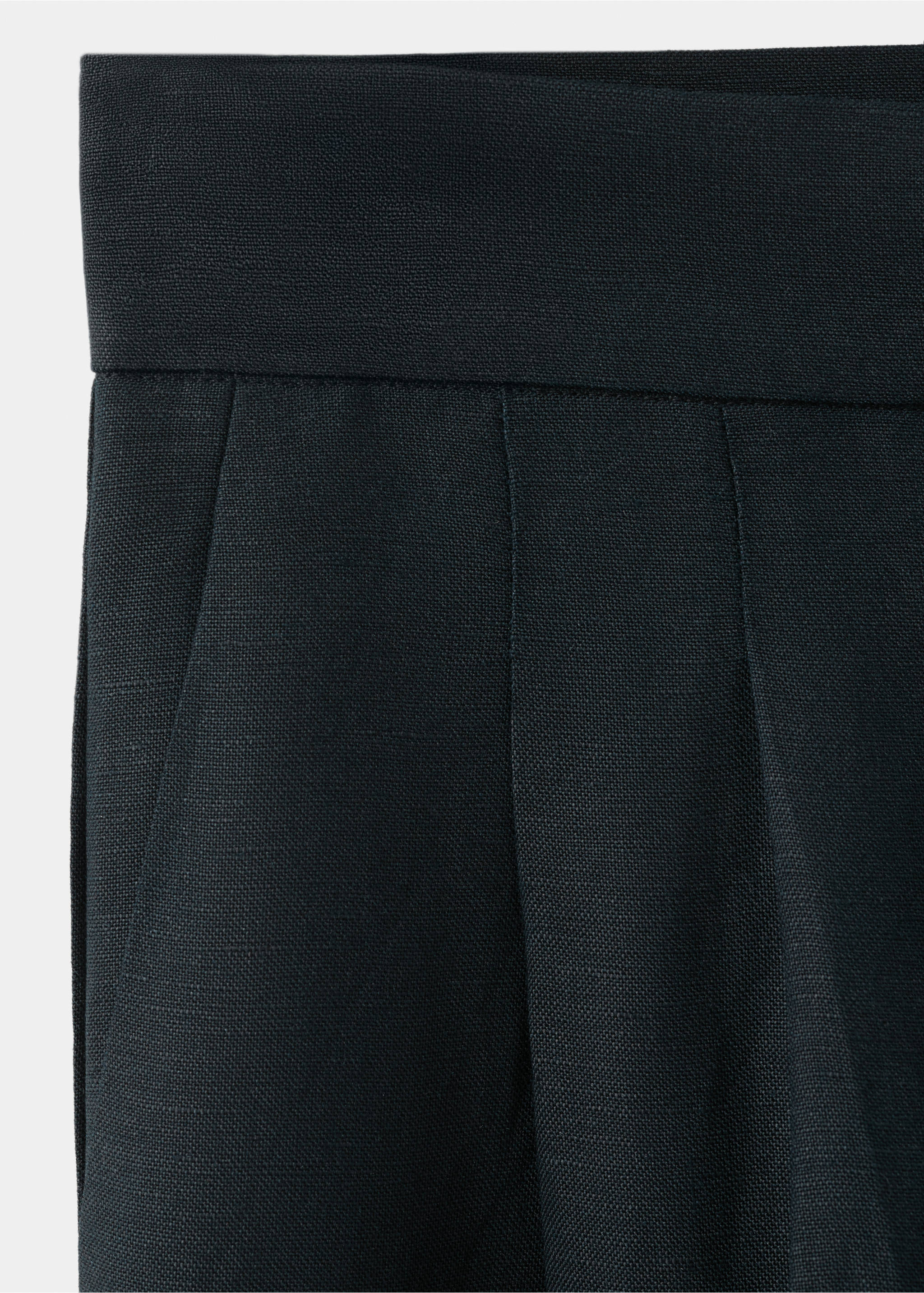 Pantalón recto lino pinzas - Detalle del artículo 0, Azul marino. Ref: 27046347-00.