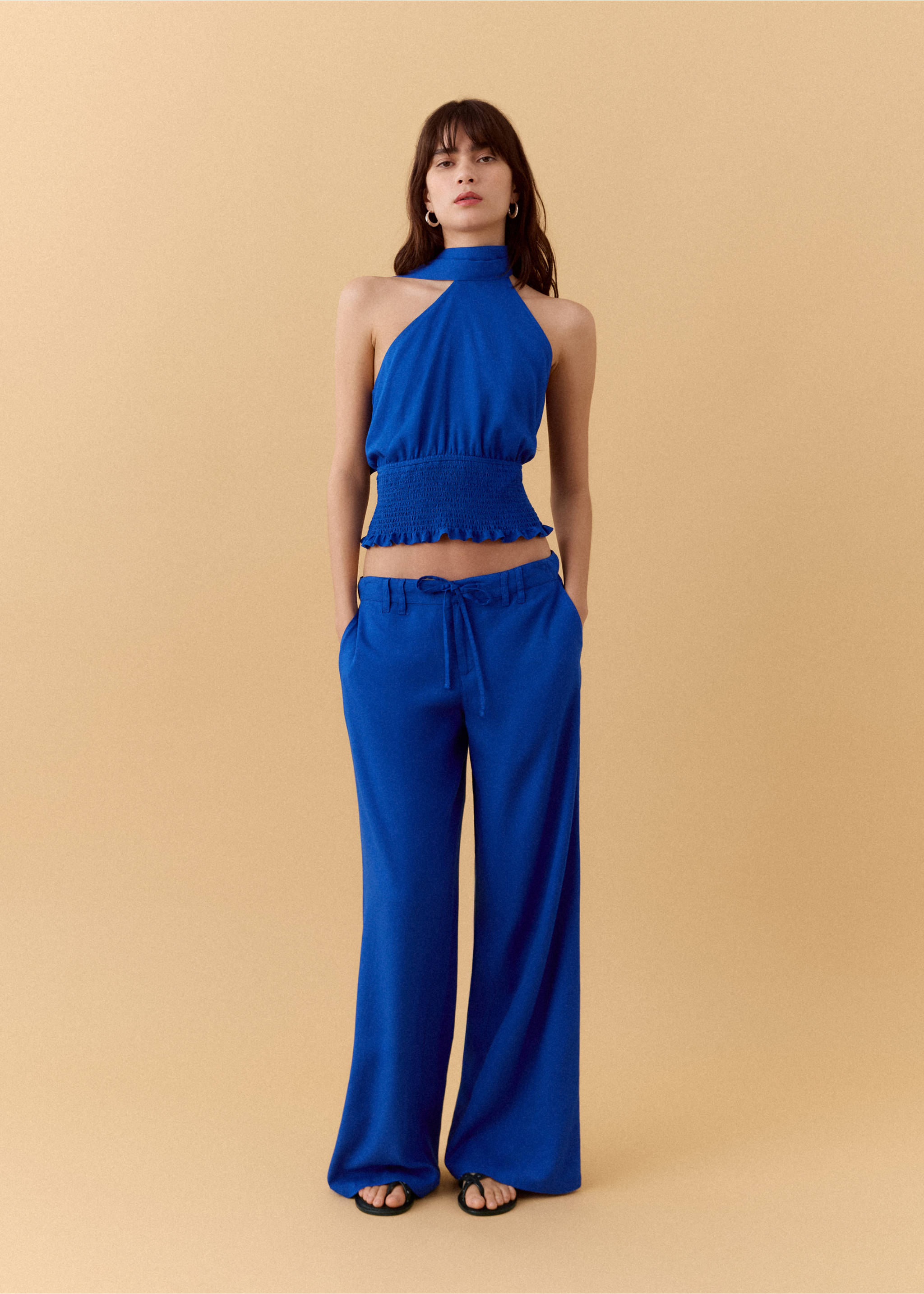 Top hàlter barreja lli - Pla general, Blau elèctric. Ref: 27046348-00.