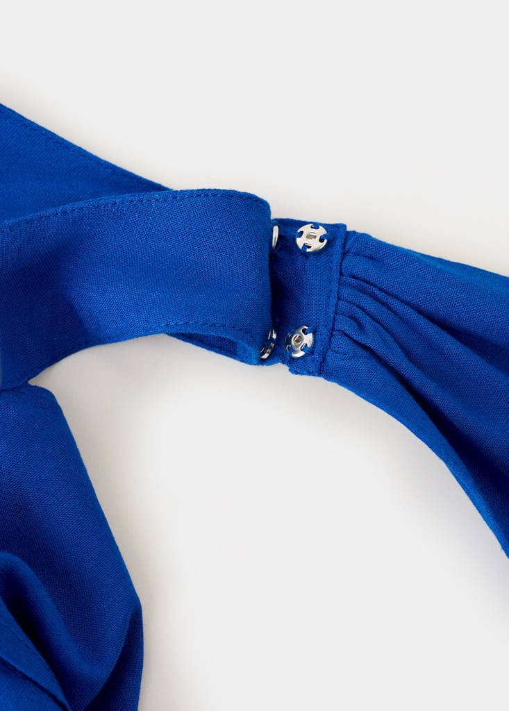 Halter top in linen blend — Vibrant blue