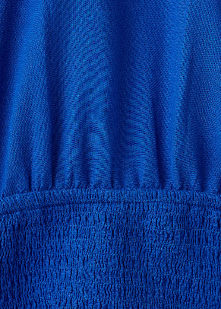 Halter top in linen blend — Vibrant blue