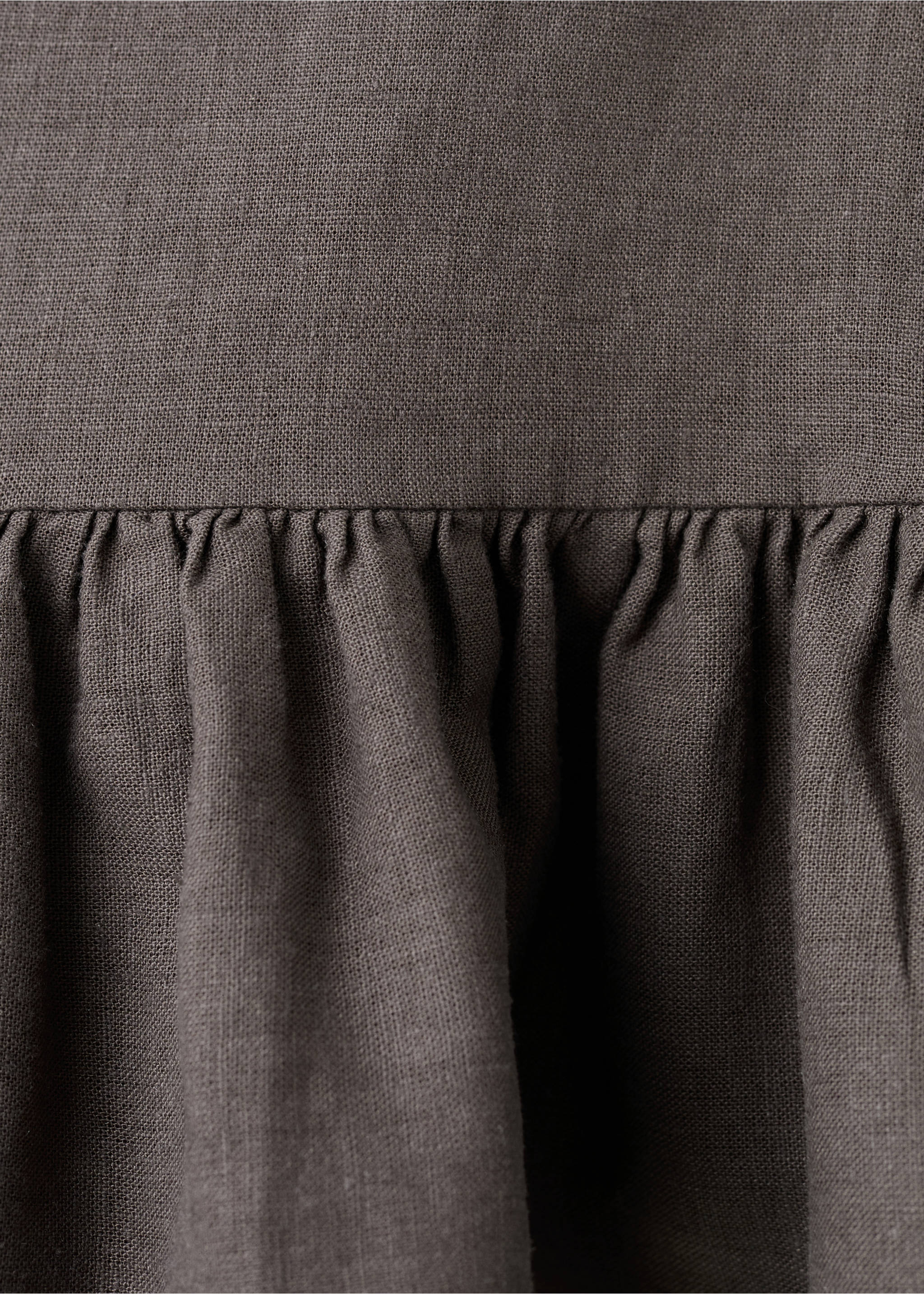 Top en lin mélangé à volants - Détail de l'article 0, Chocolat. Ref: 27046349-00.