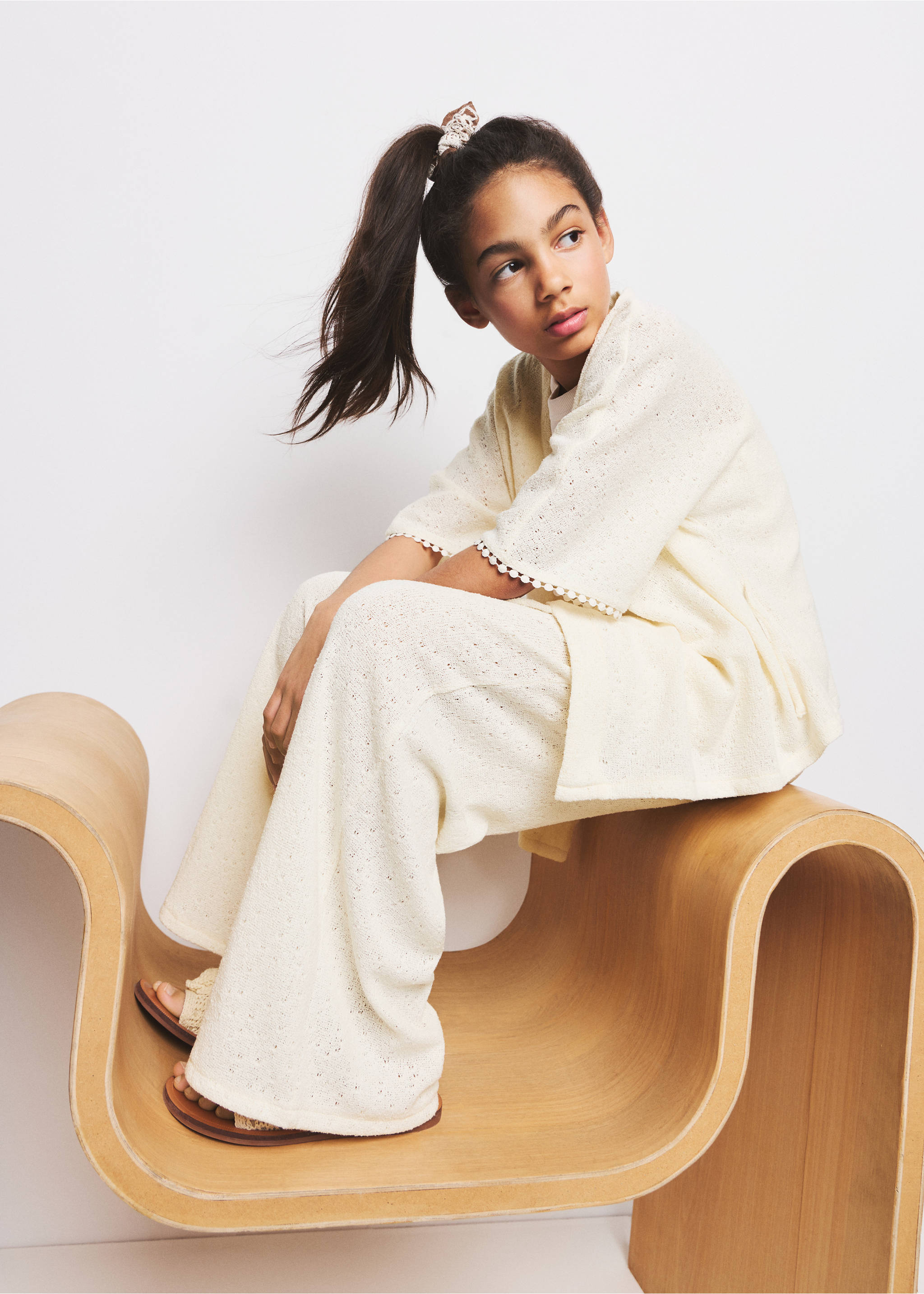 T-shirt kimono en maille - Détail de l'article 2, Écru. Ref: 27046350-00.