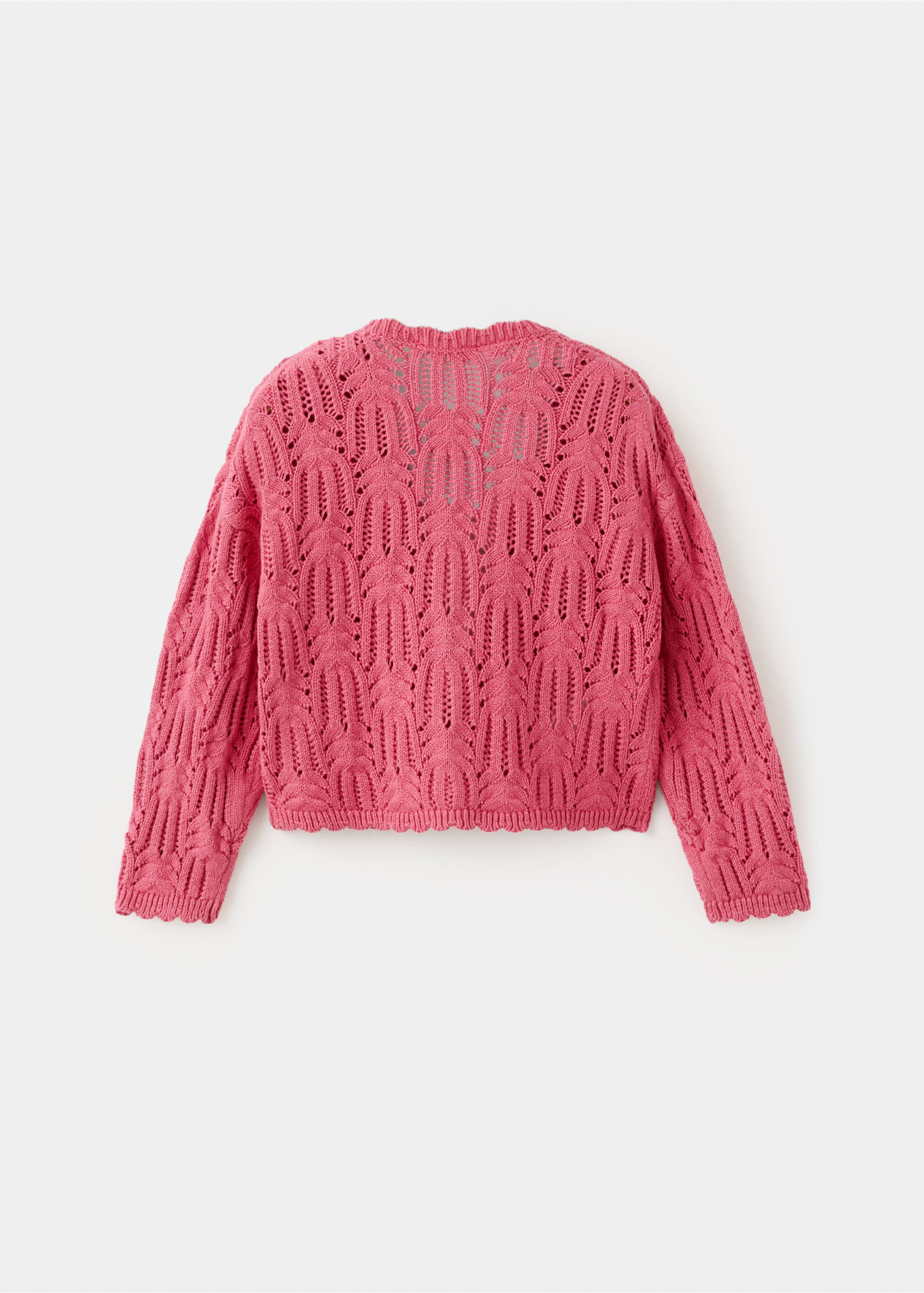 Cárdigan punto calado - Reverso del artículo, Fresa. Ref: 27046352-00.