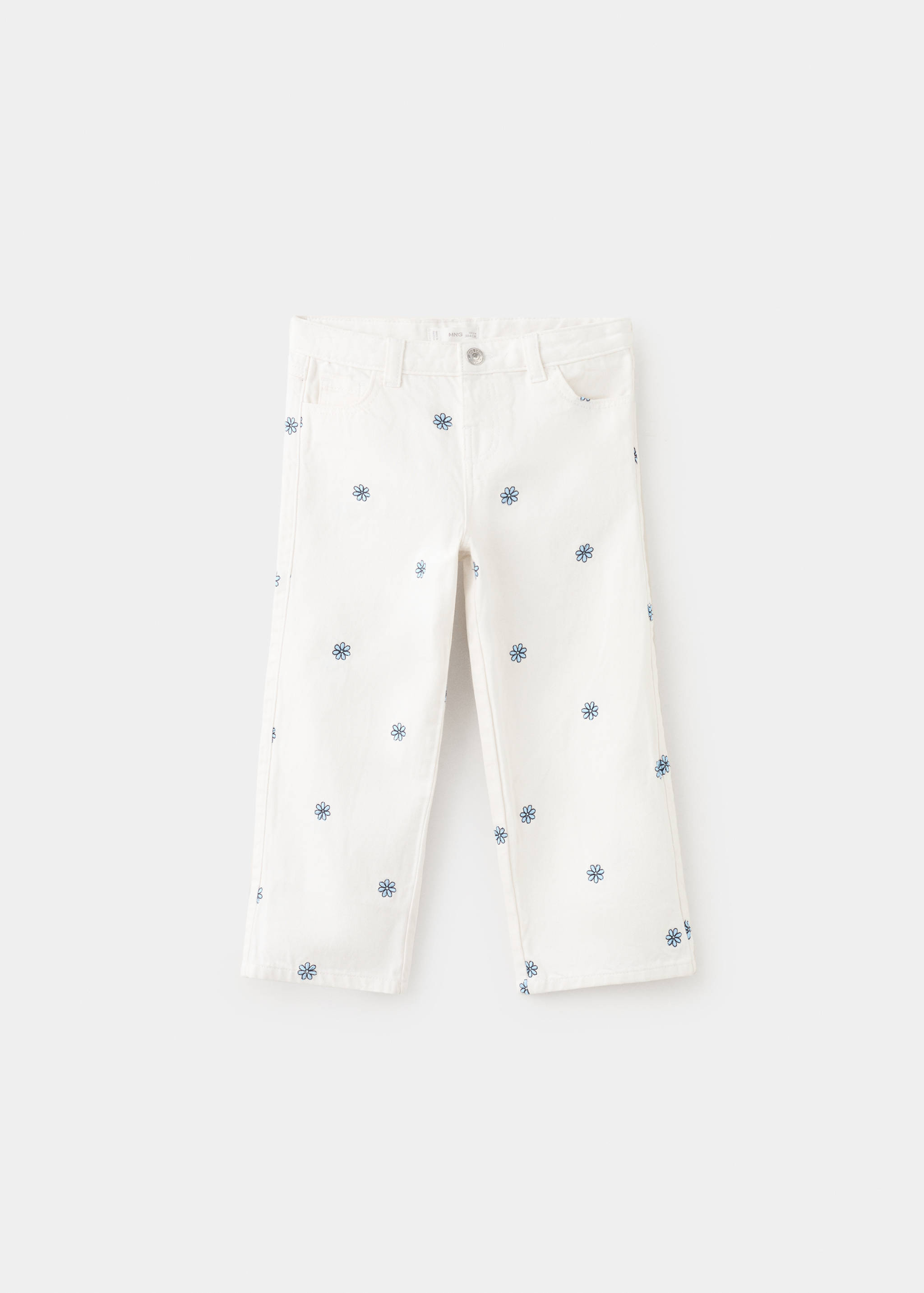 Jeans rectos bordado flores - Artículo sin modelo