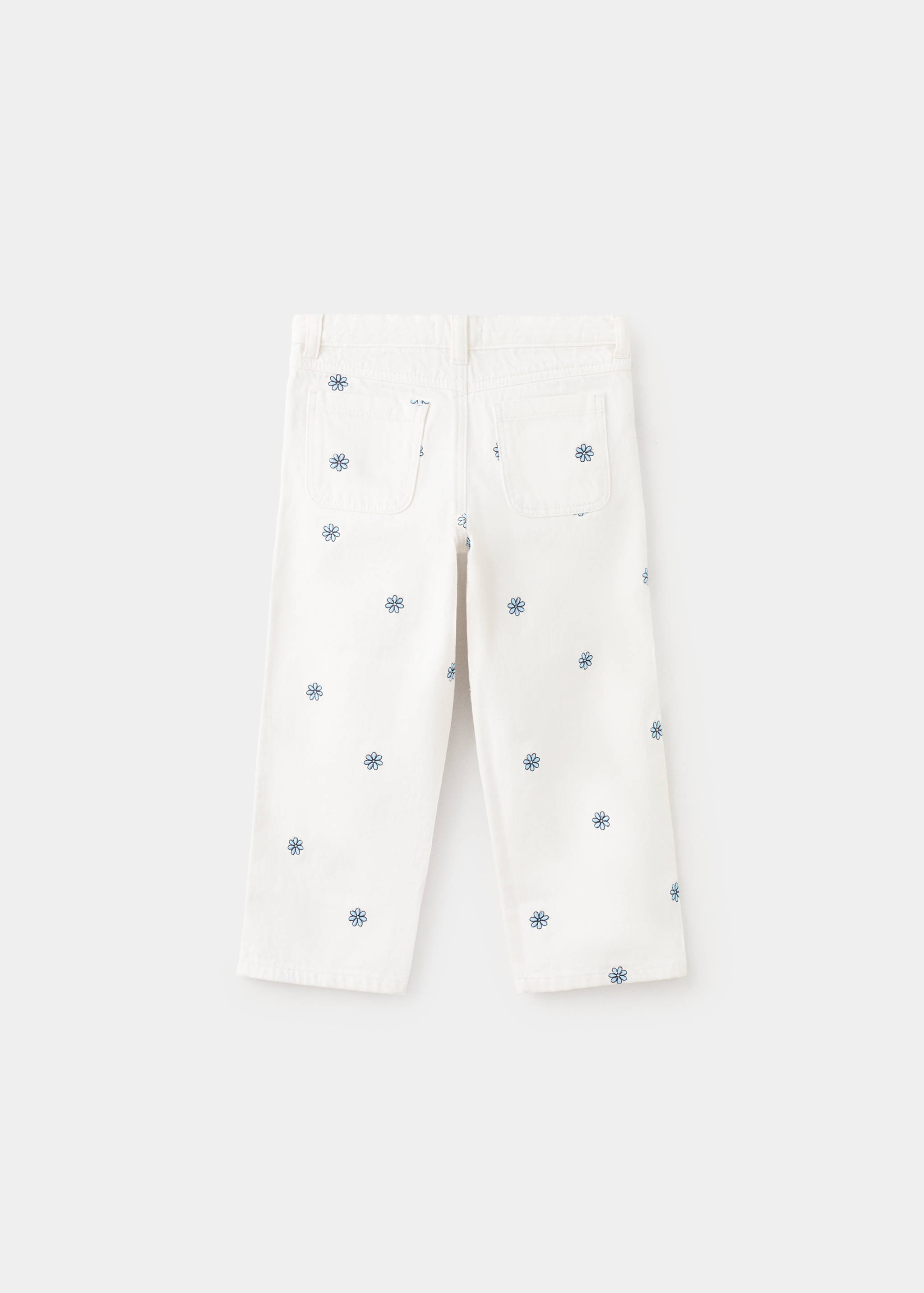 Jeans rectos bordado flores - Reverso del artículo