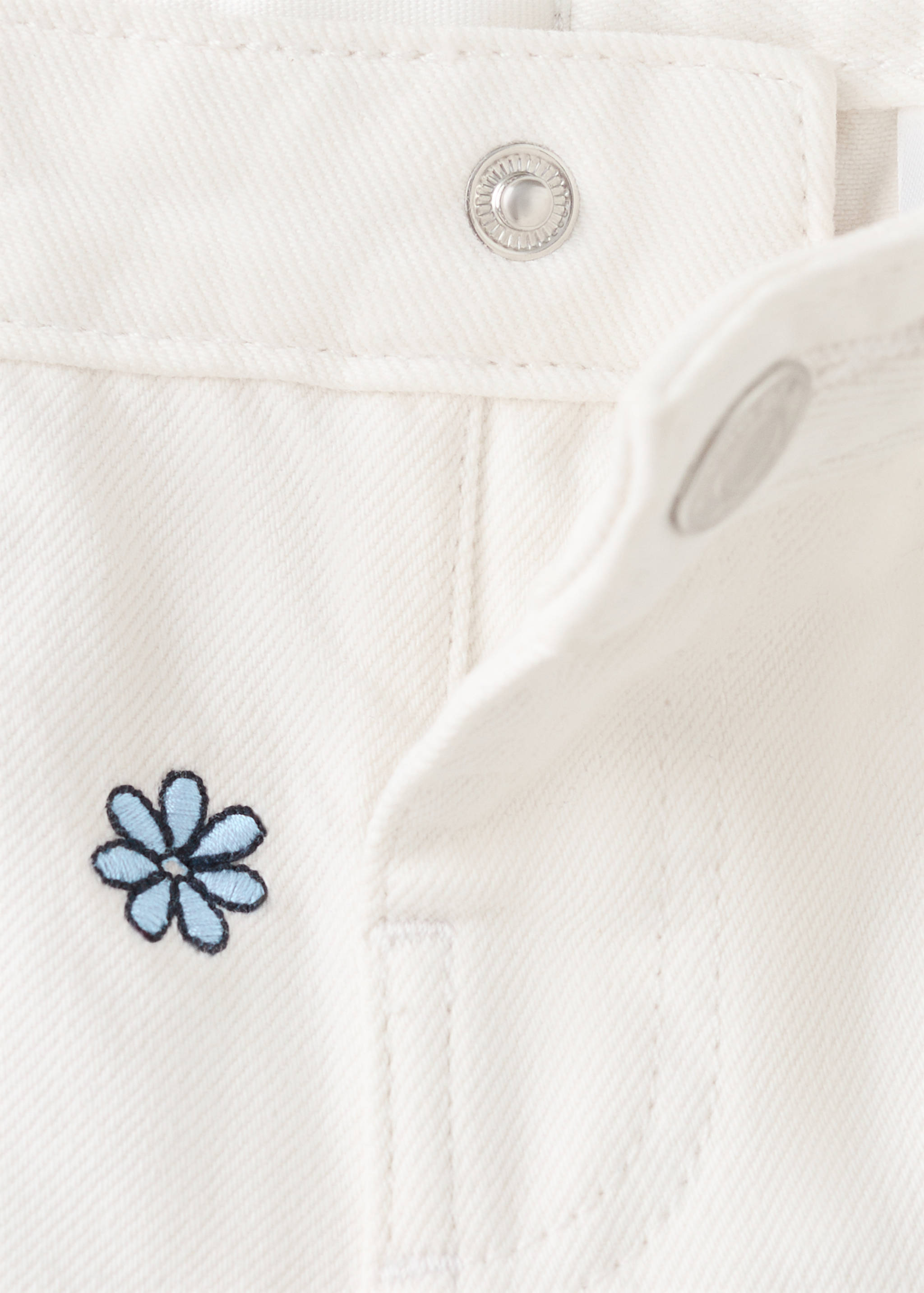Jeans rectos bordado flores - Detalle del artículo 8
